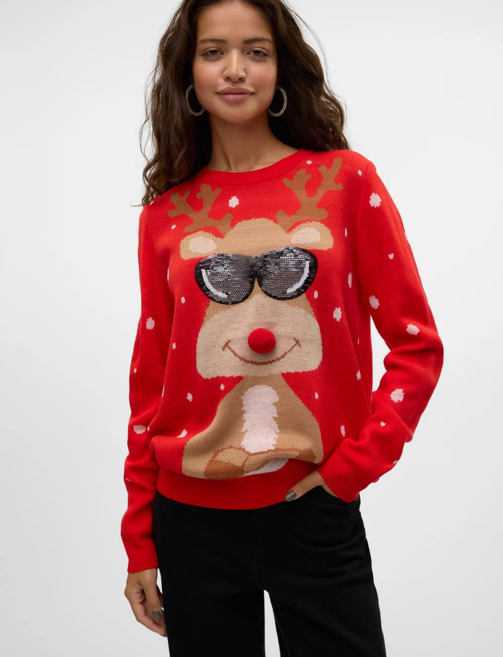 VERO MODA NEWTINSEL LS O-NECK BLOUSE XMAS