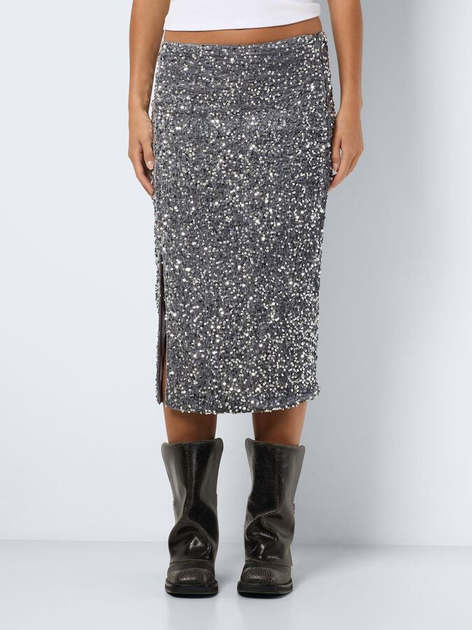 NOISY MAY MIA NW MIDI SEQUIN SKIRT