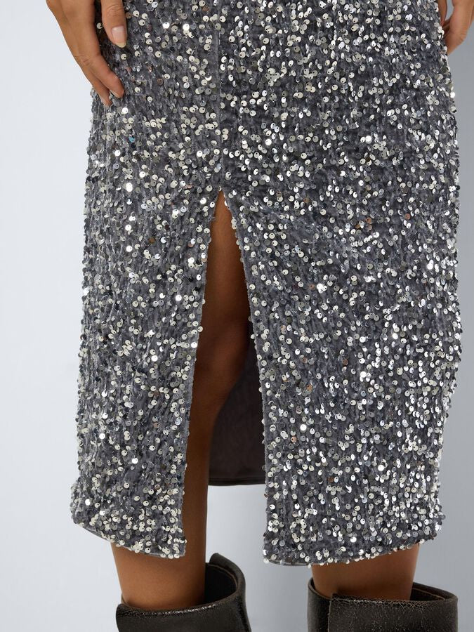 NOISY MAY MIA NW MIDI SEQUIN SKIRT