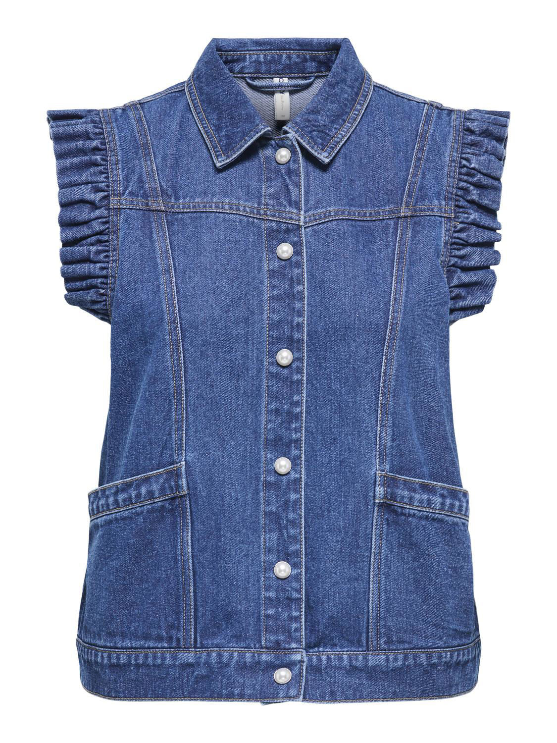 ONLY KENNEDY SL DNM FRILL WAISTCOAT