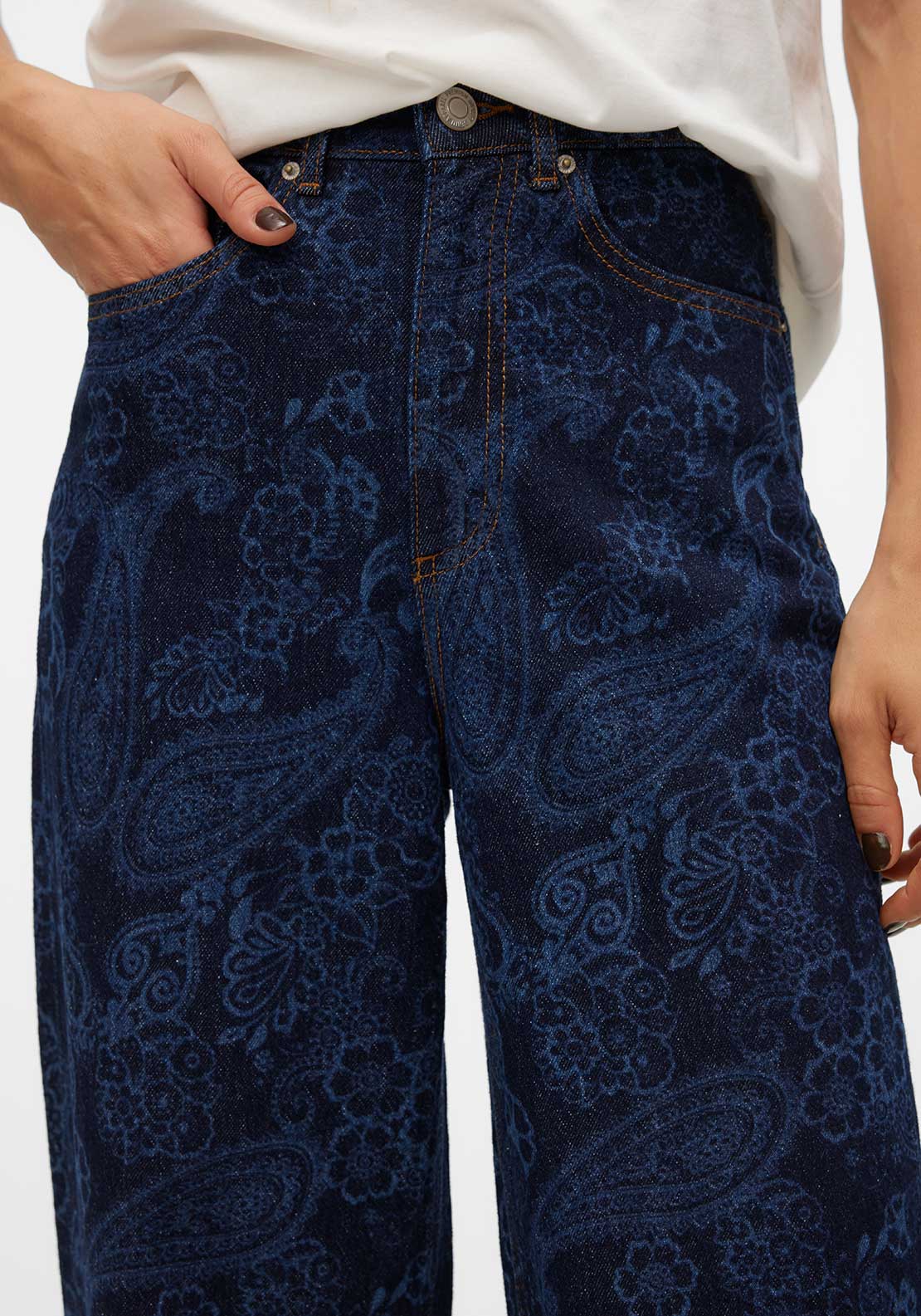 VERO MODA KATHY HR WIDE PAISLEY DNM