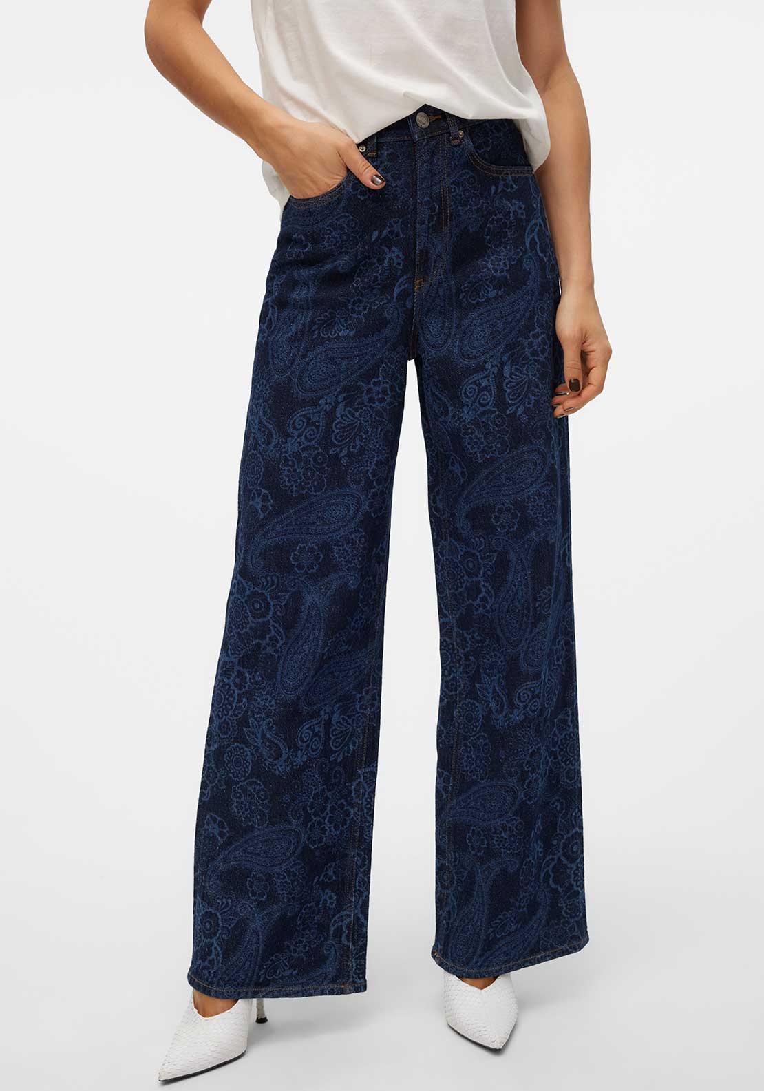 VERO MODA KATHY HR WIDE PAISLEY DNM