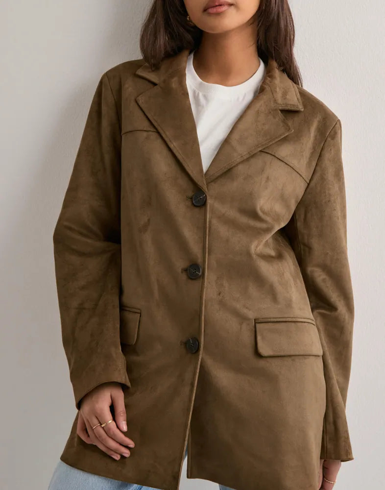 ONLY TULIP FAUX SUEDE BLAZER COAT