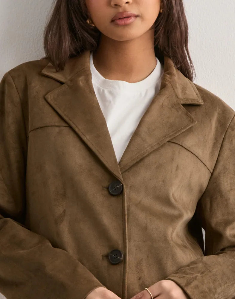 ONLY TULIP FAUX SUEDE BLAZER COAT