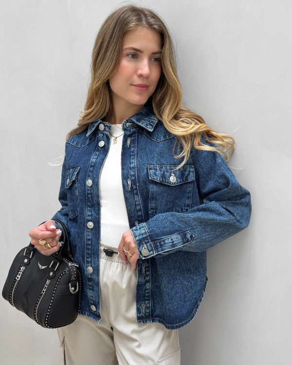 PIECES TASHA LS DENIM SHIRT