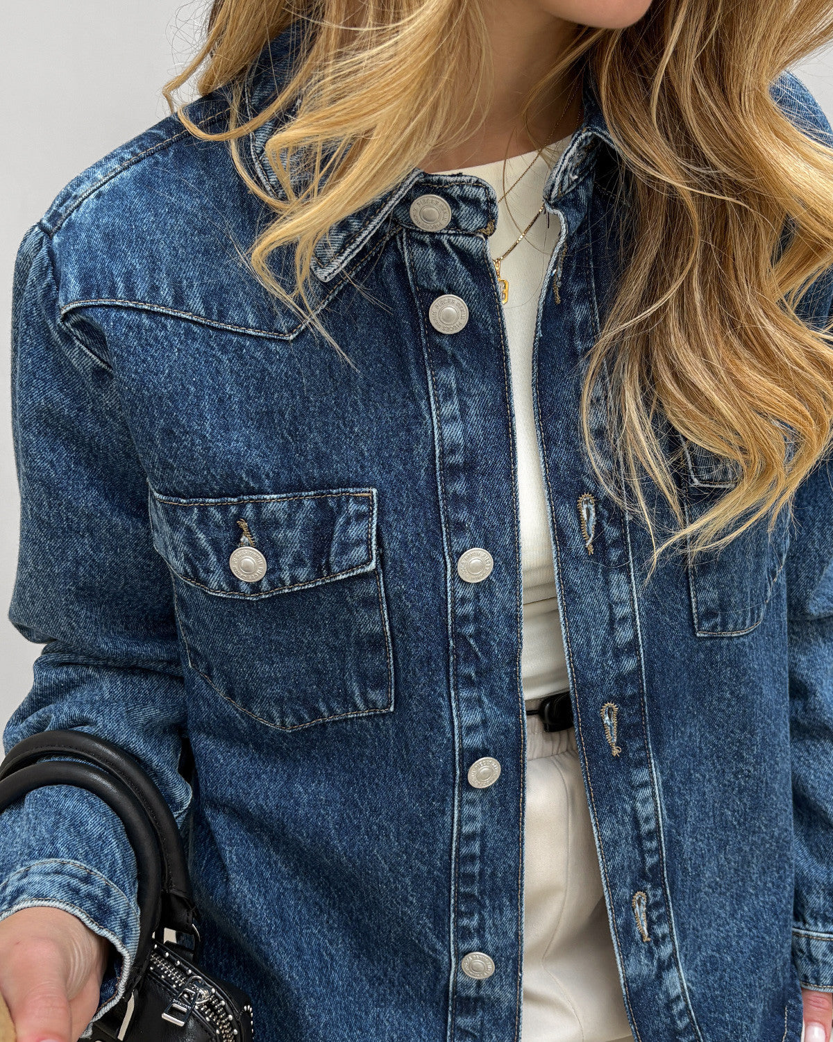 PIECES TASHA LS DENIM SHIRT