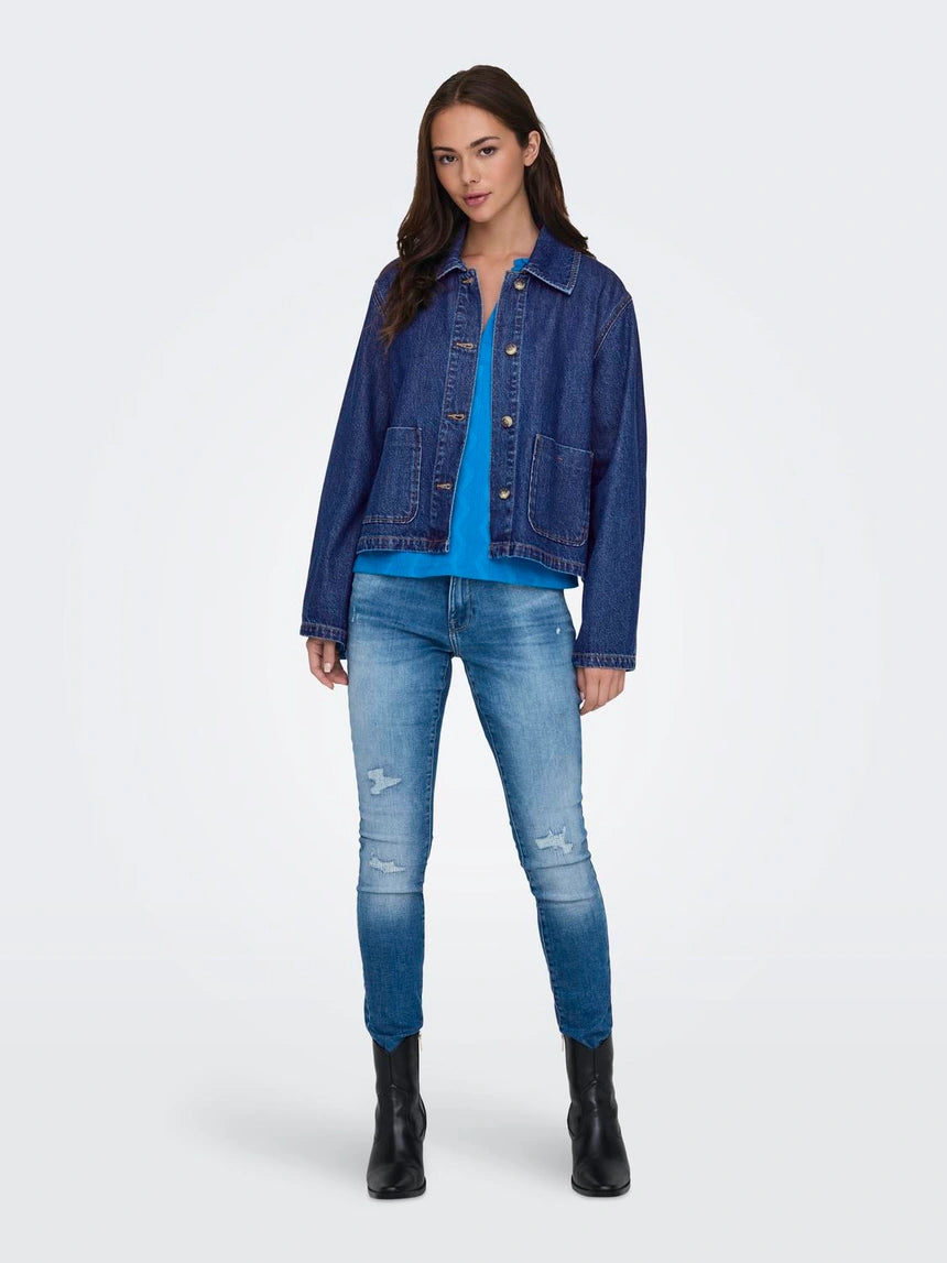 ONLY LERIN LS POCKET DENIM JACKET