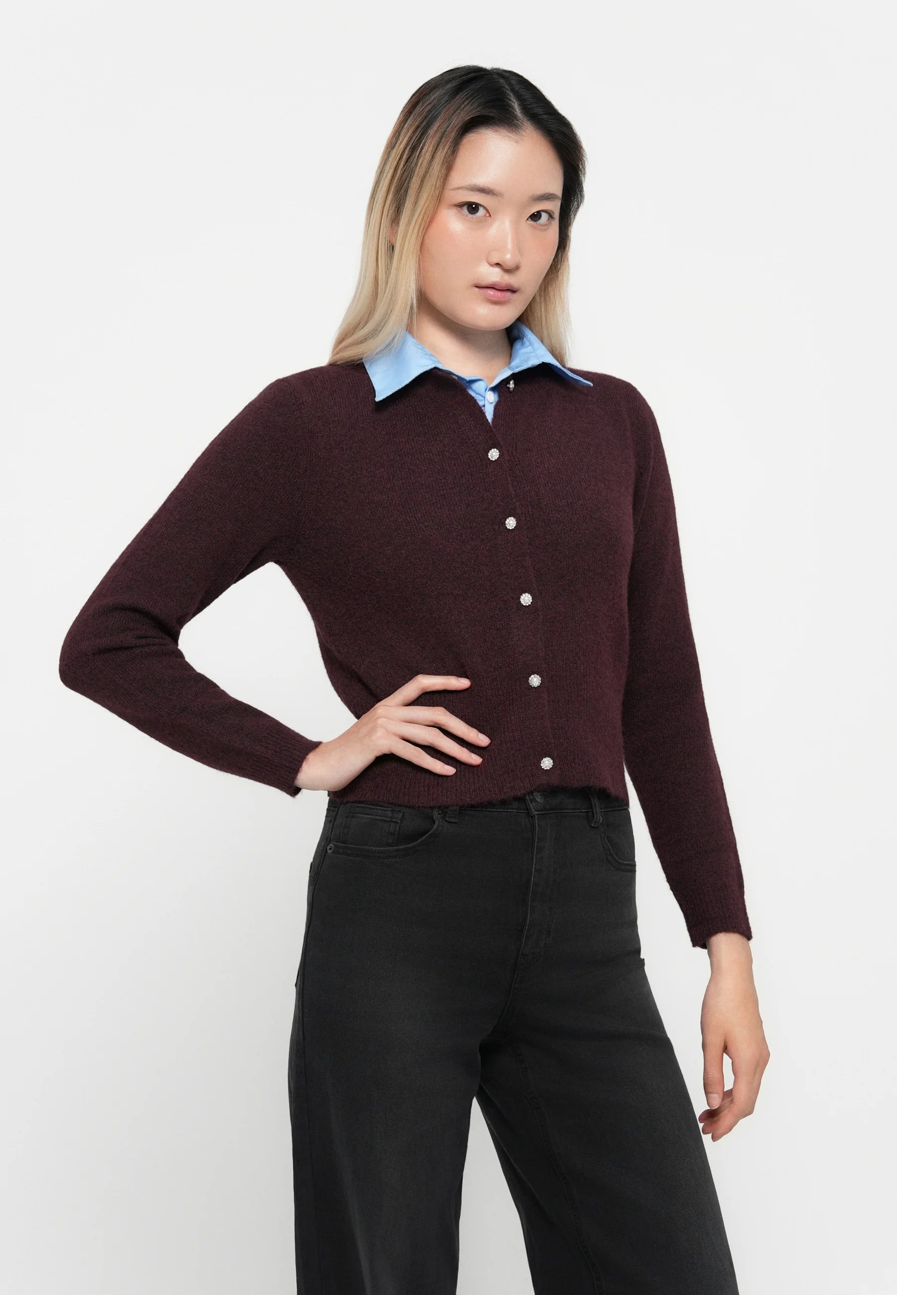 ONLY HAVANNA LS BUTTON CARDIGAN