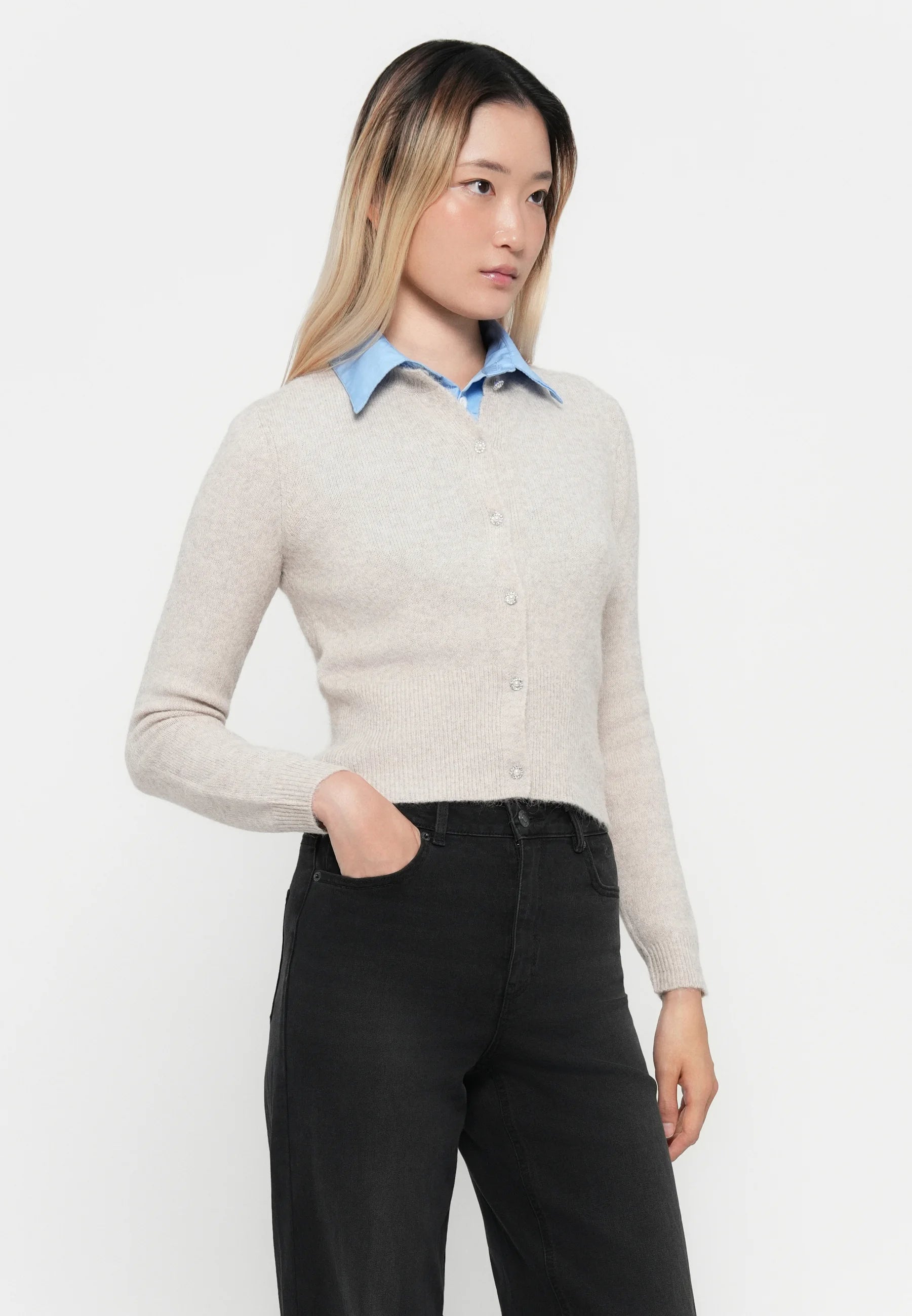 ONLY HAVANNA LS BUTTON CARDIGAN