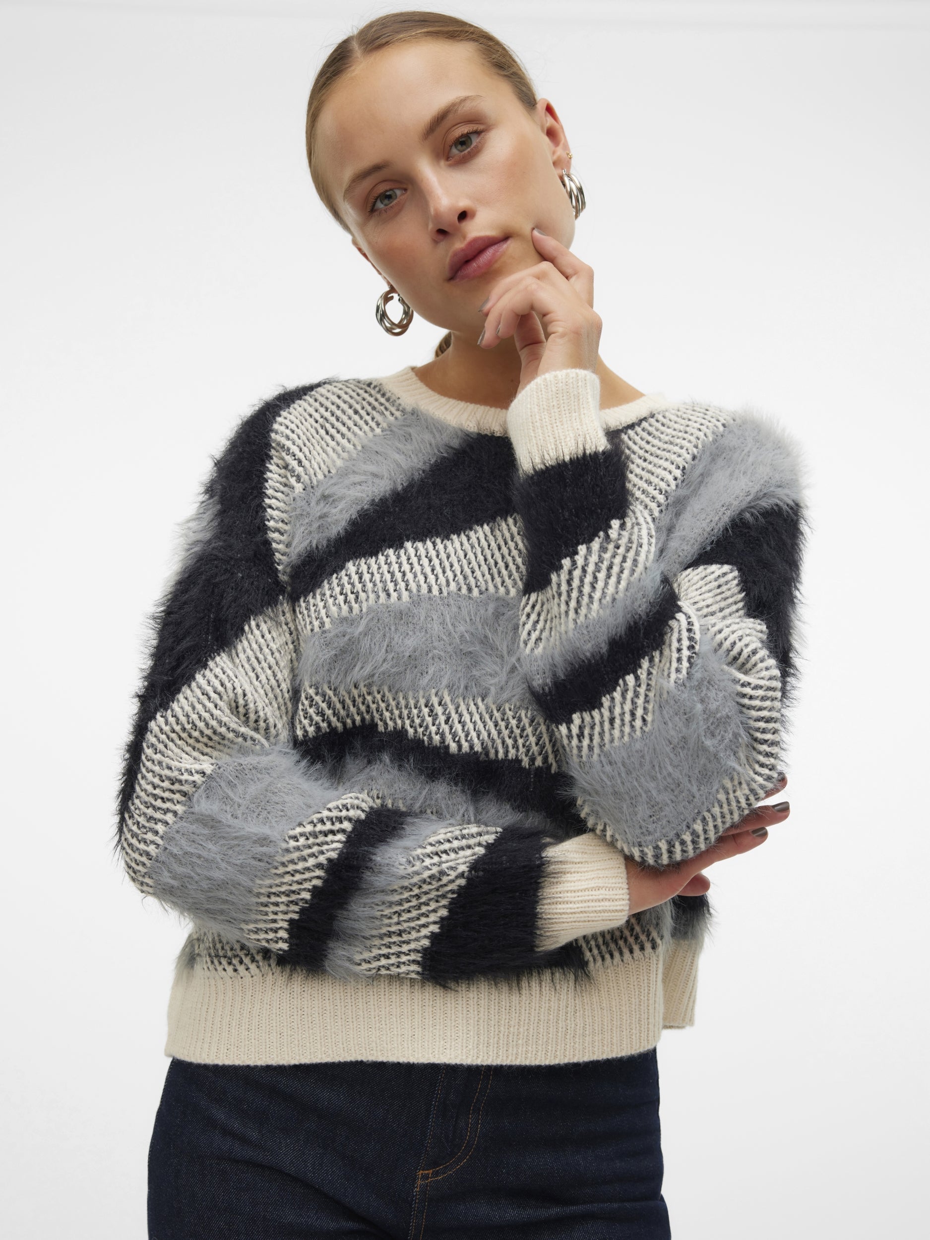 VERO MODA CALLIE LS ONECK FEATHERYARN PULLOVER