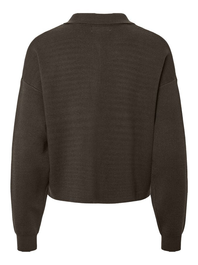 PIECES JASSY LS SHORT POLO KNIT