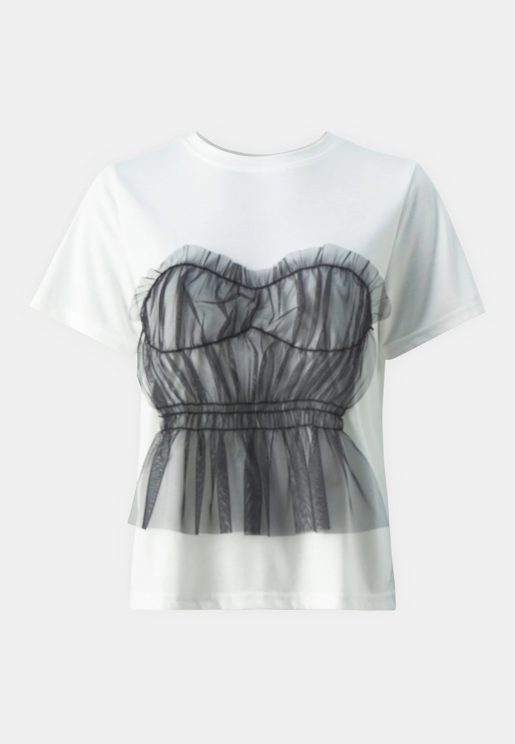 NOISY MAY REMA S/S CORSAGE DETAIL T-SHIRT