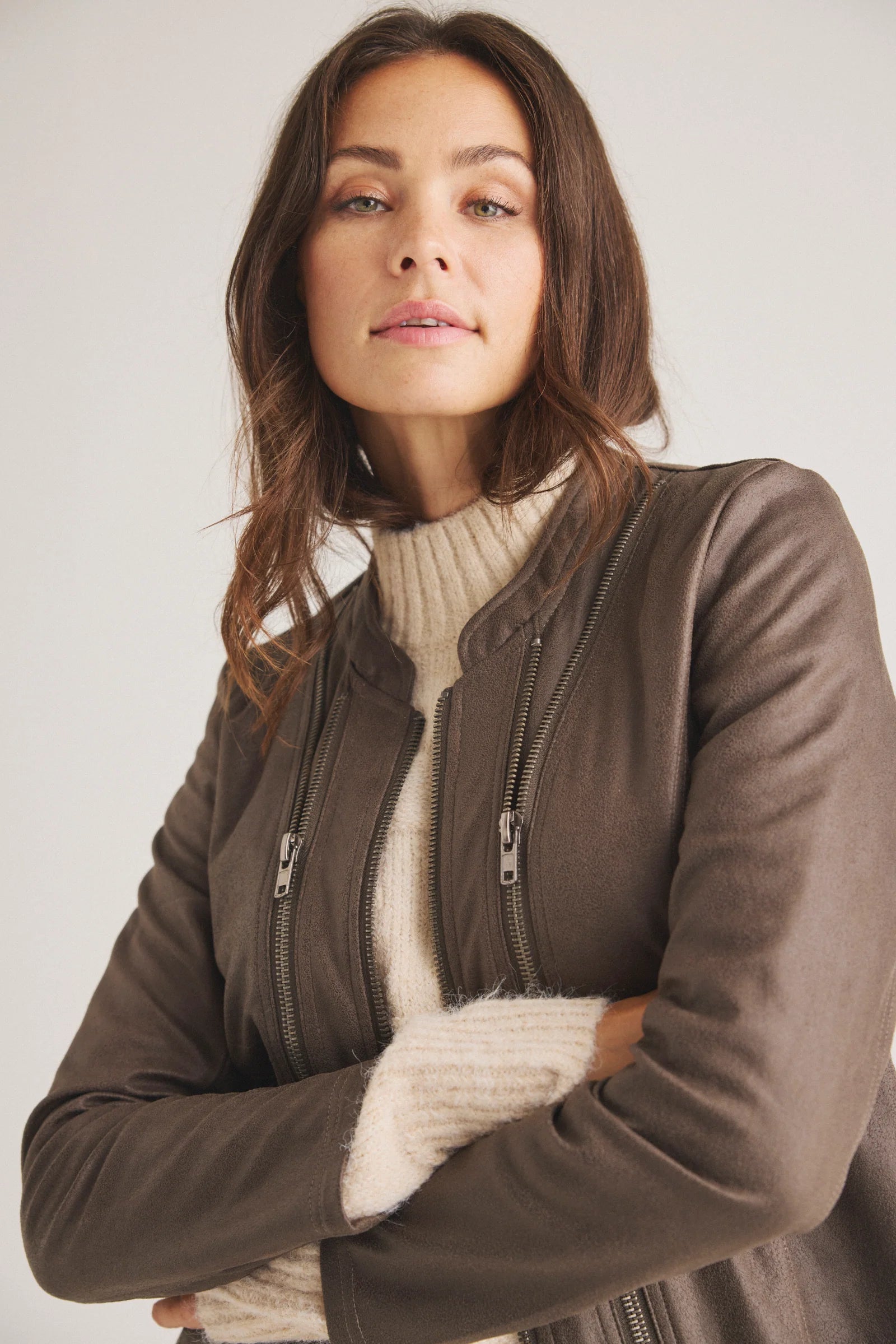 LUXZUZ ONE TWO ATHENA FAUX LEATHER JACKET