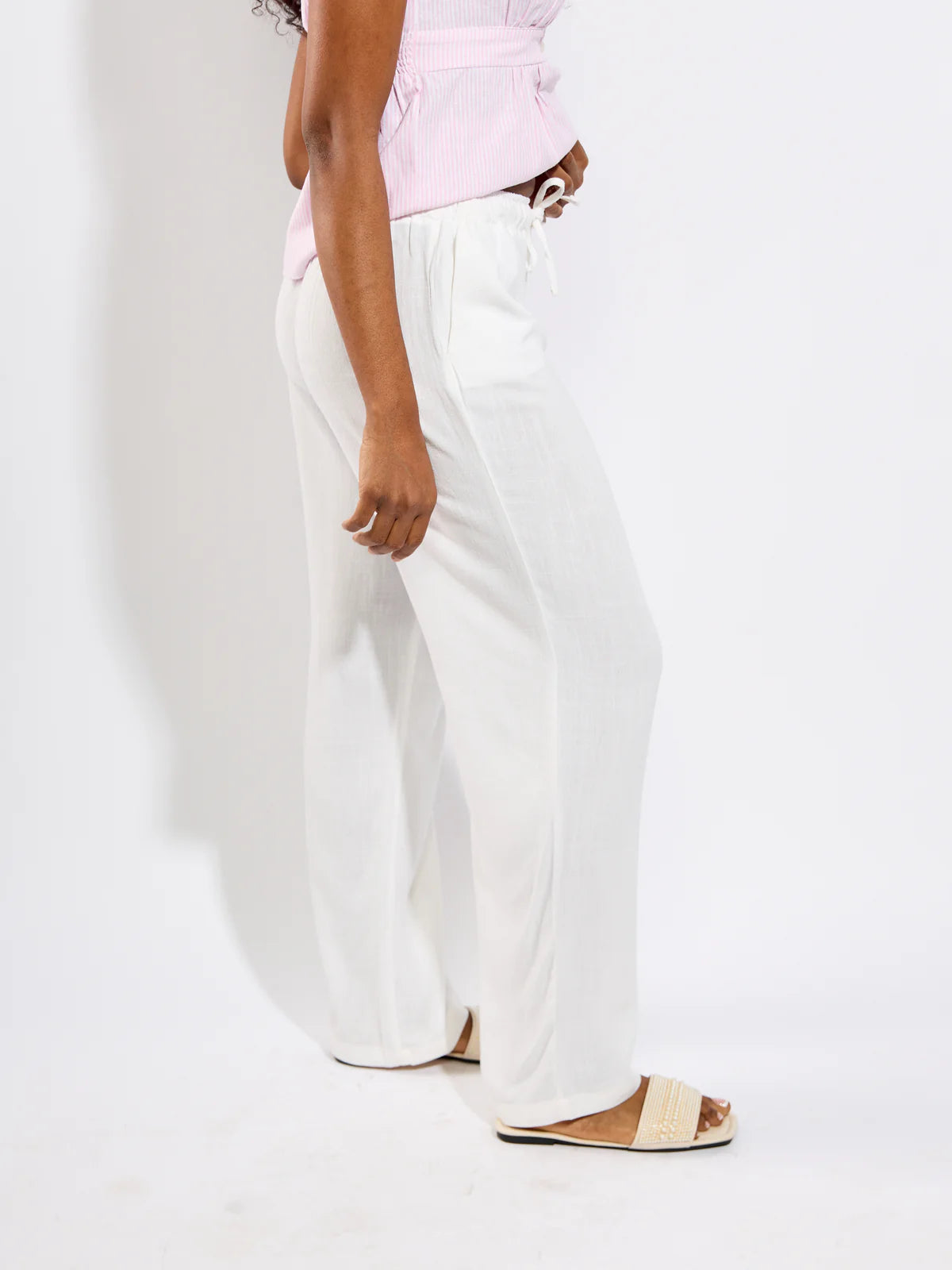 ONLY SIESTA MW PULL-UP LINEN PANT