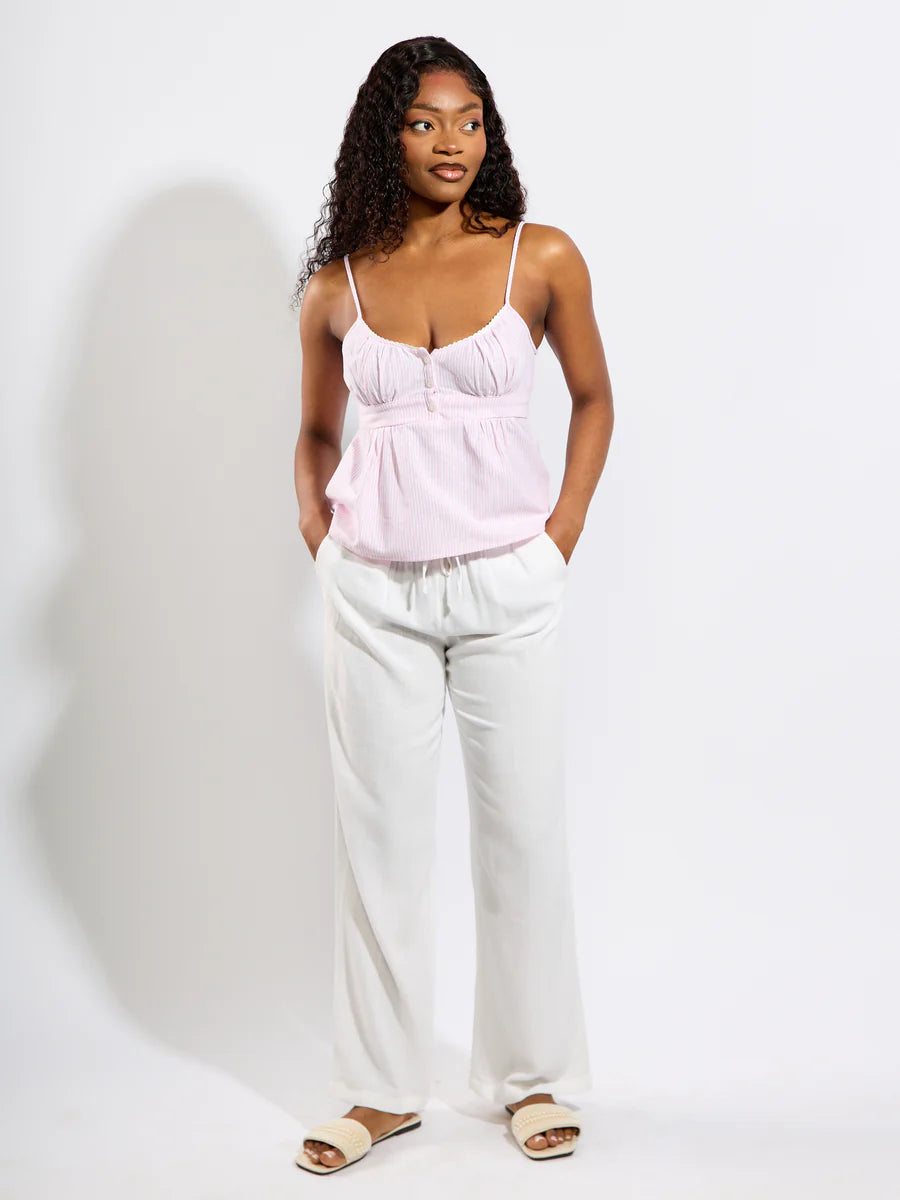 ONLY SIESTA MW PULL-UP LINEN PANT