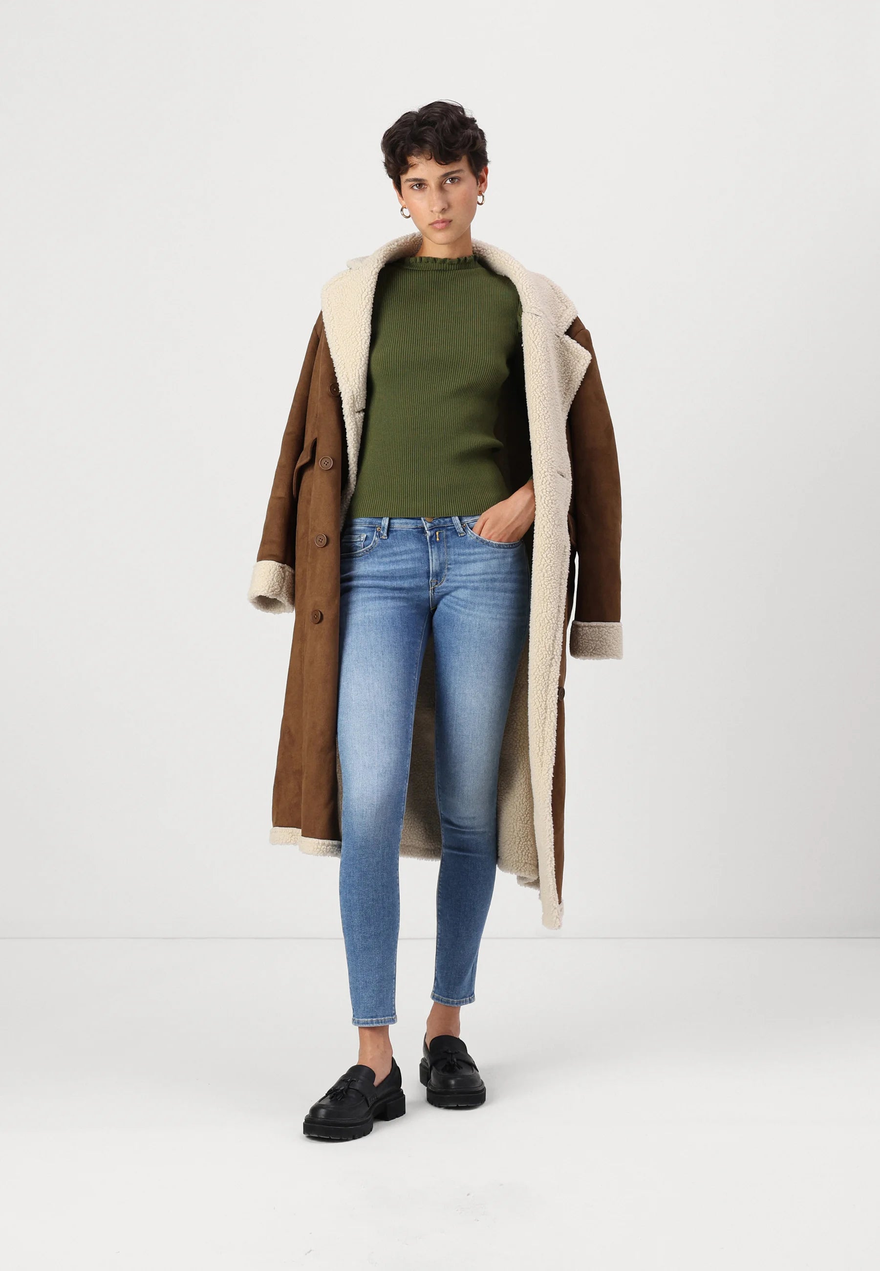 NOISY MAY DILA LS LONG SHEARLING JACKET