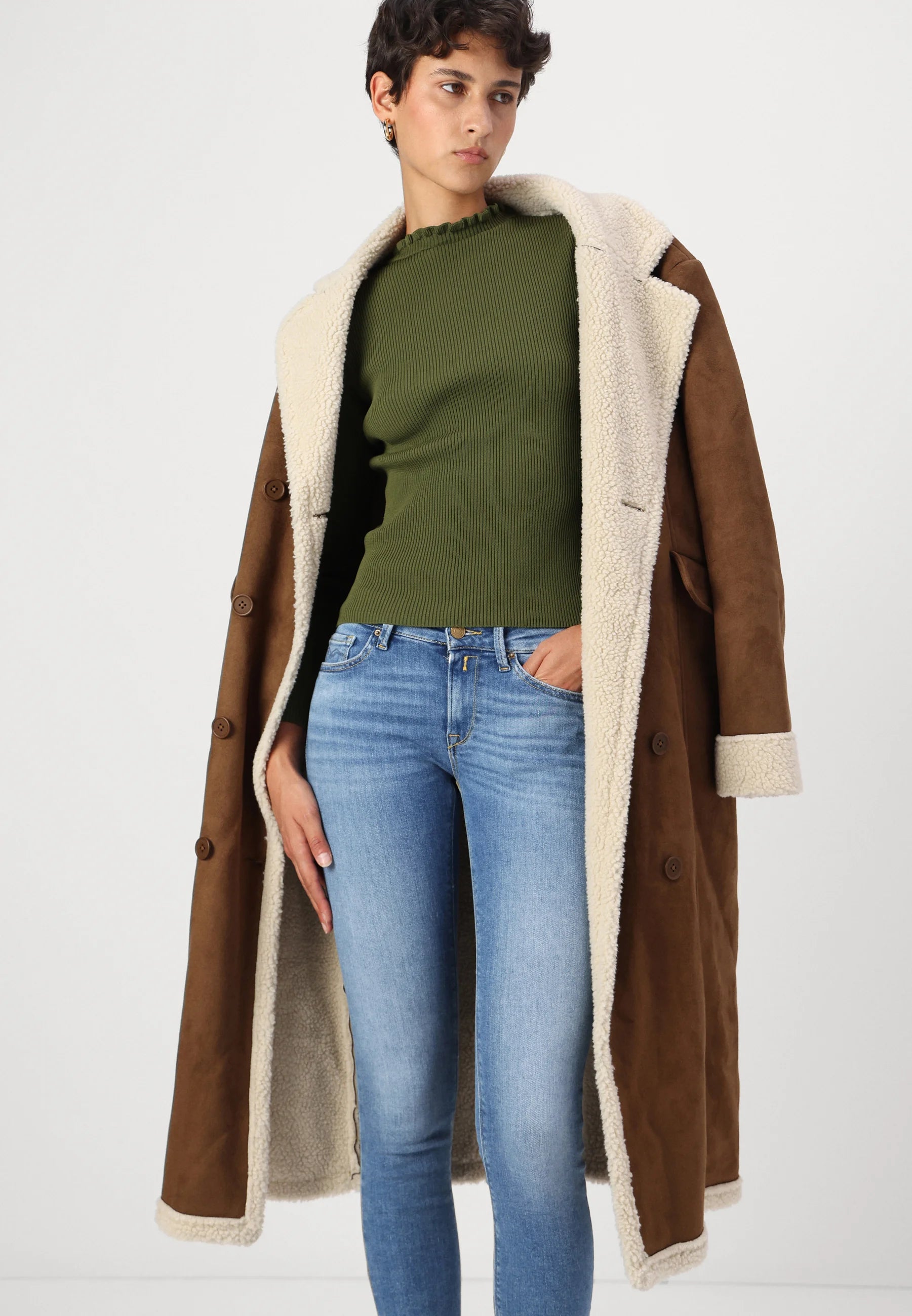 NOISY MAY DILA LS LONG SHEARLING JACKET