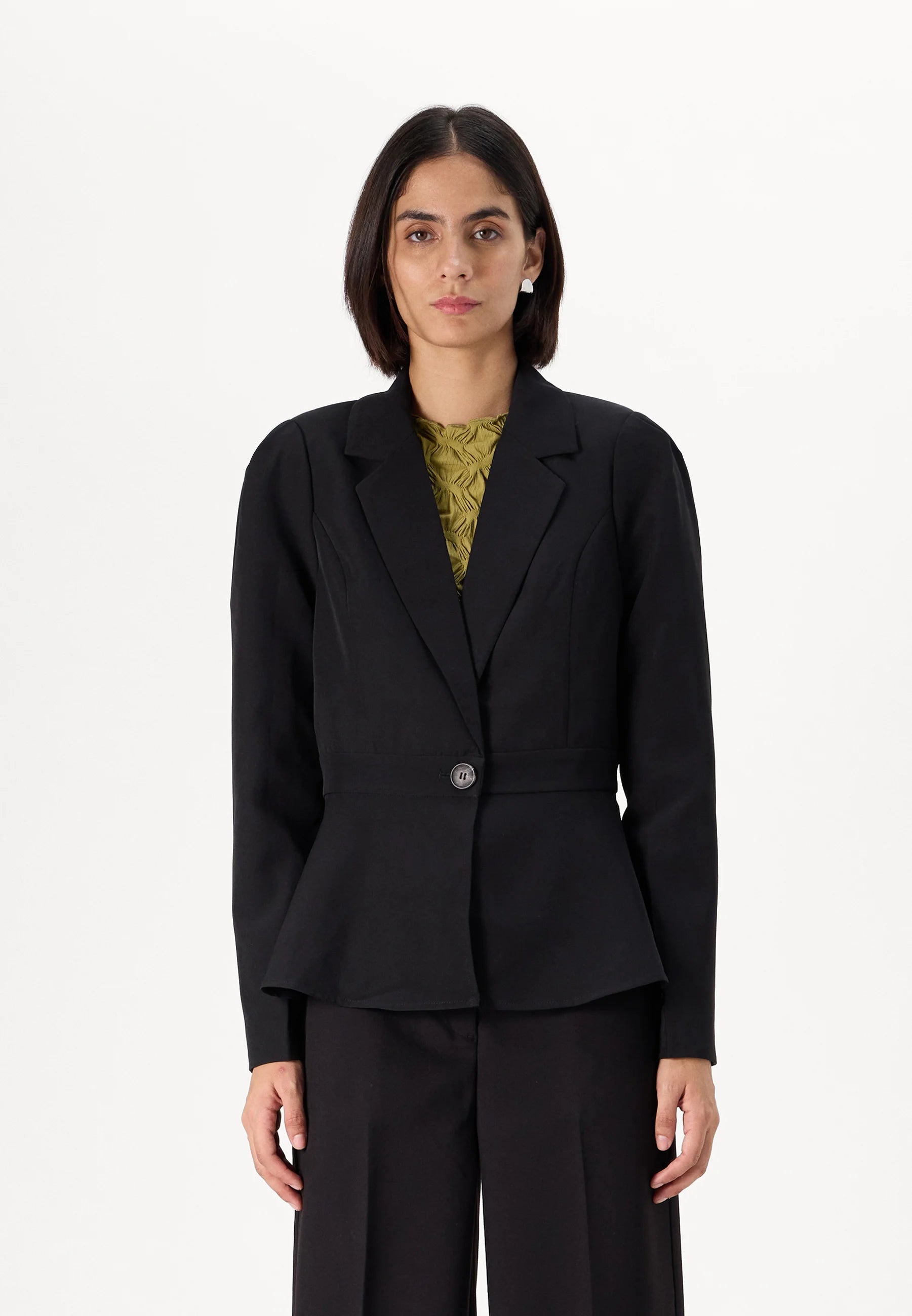 VERO MODA TAHINA LS FITTED PEPLUM BLAZER