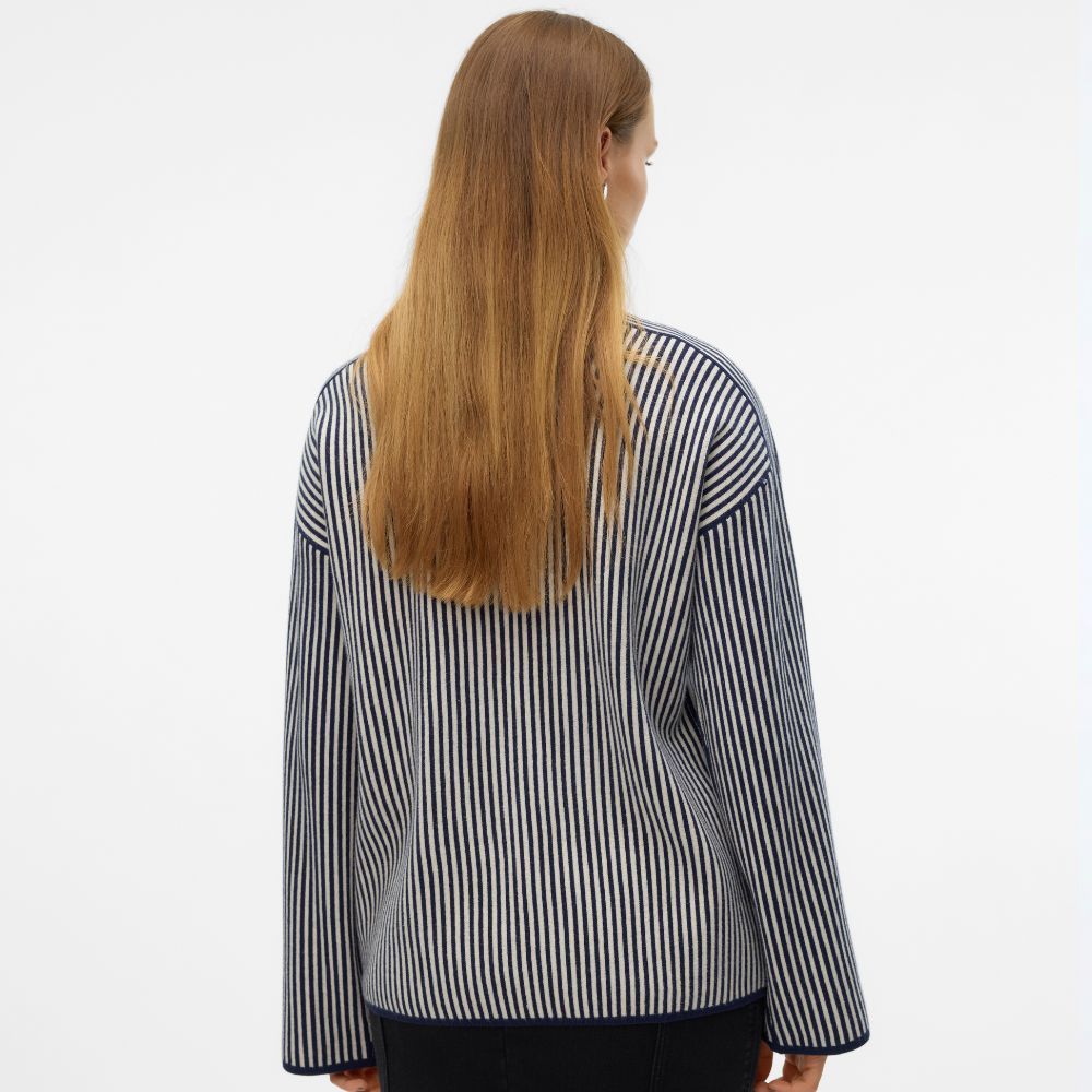 VERO MODA GOLD LS HIGHNECK PINSTRIPE PULLOVER