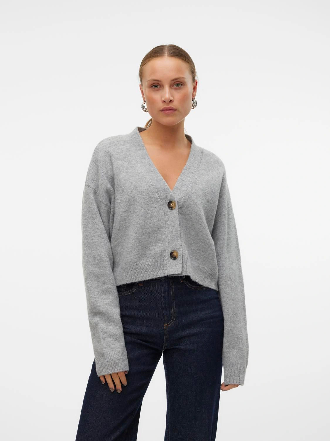 VERO MODA NALA LS V-NECK SHORT KNIT CARDIGAN