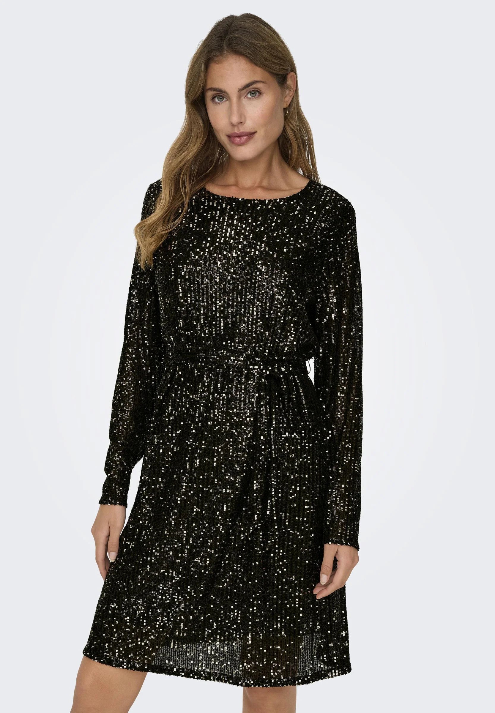 ONLY ANA LS BELT SEQUINS DRESS