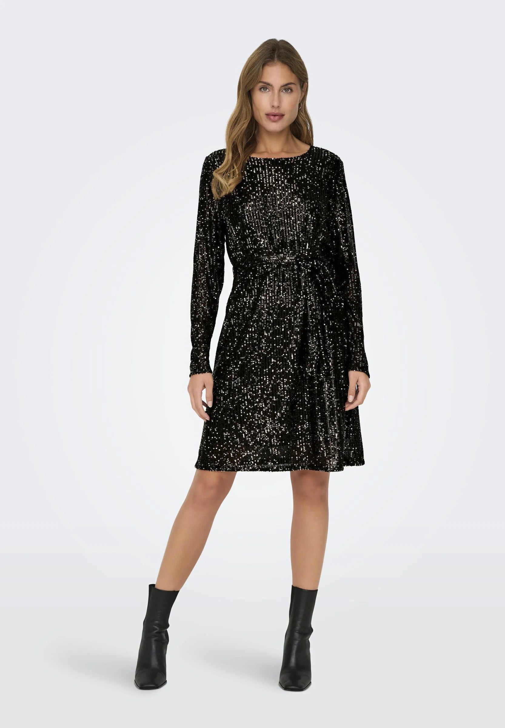 ONLY ANA LS BELT SEQUINS DRESS