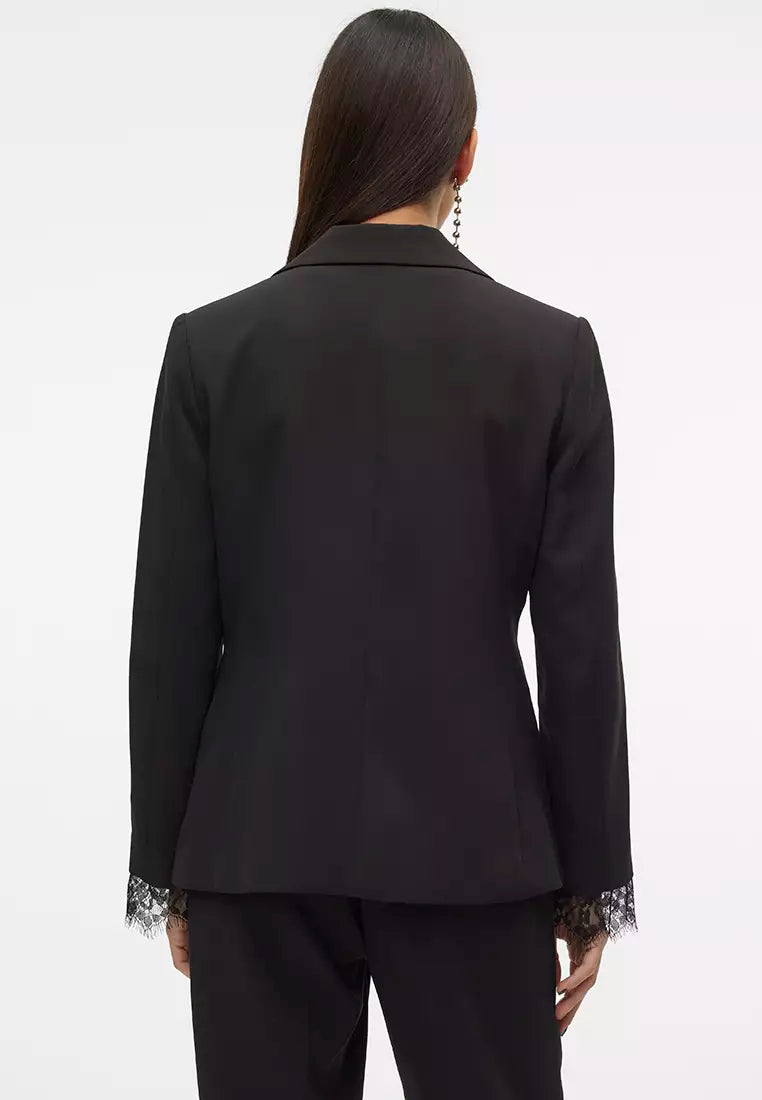 VERO MODA LULU LS FITTED LACE DETAIL BLAZER