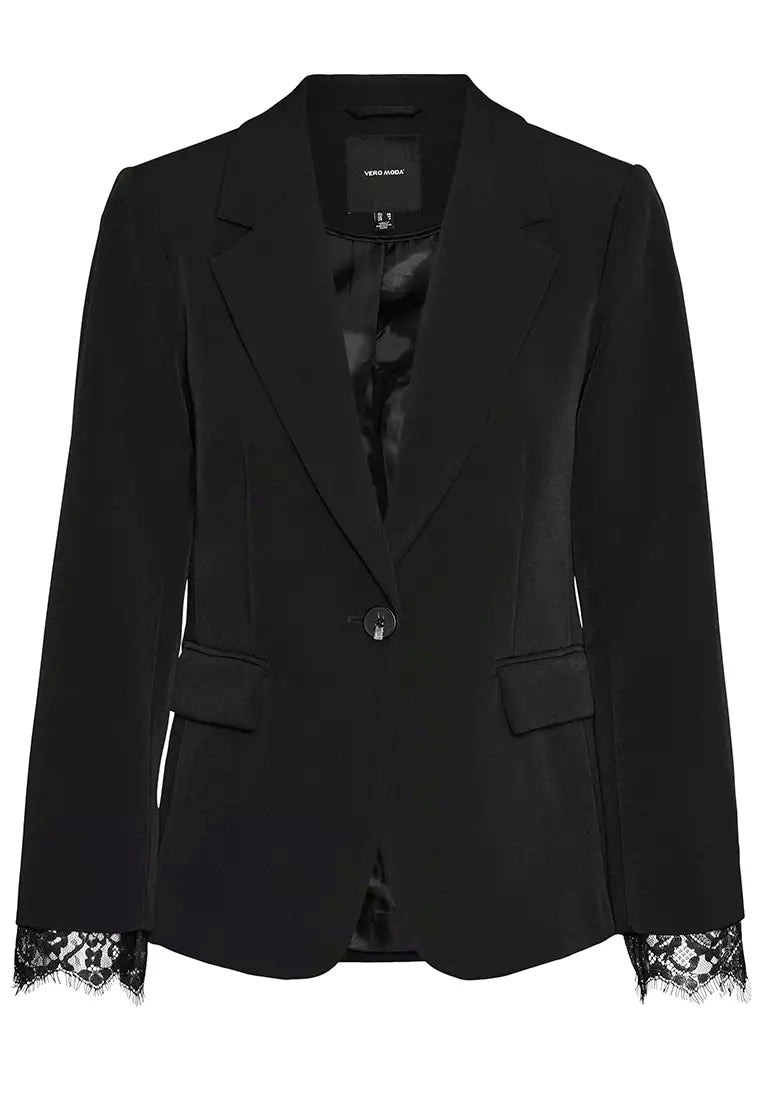 VERO MODA LULU LS FITTED LACE DETAIL BLAZER