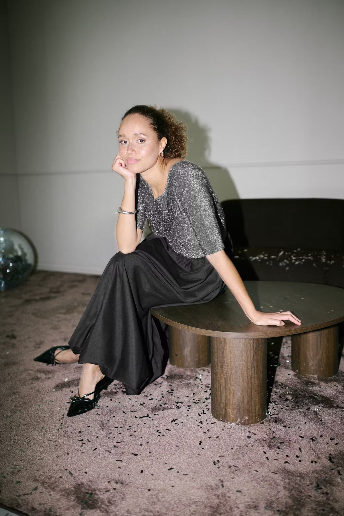 KAFFE KIRSTEN GLITTER DRESS