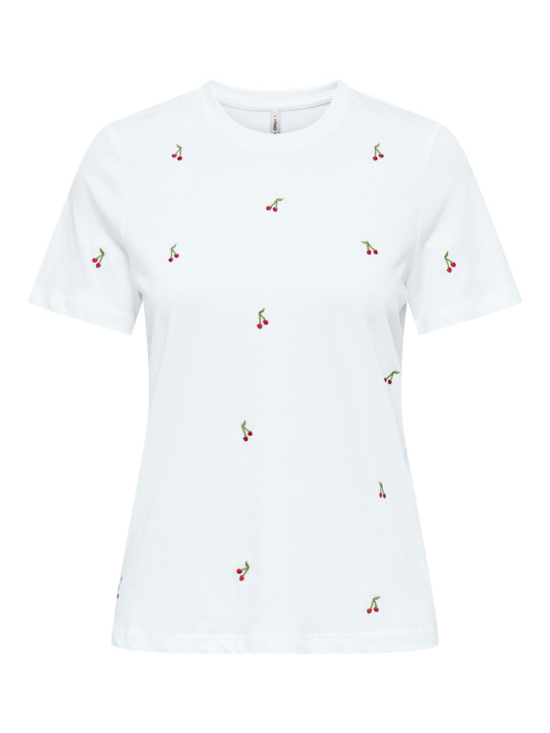 ONLY KETTY S/S O-NECK TOP - CHERRY
