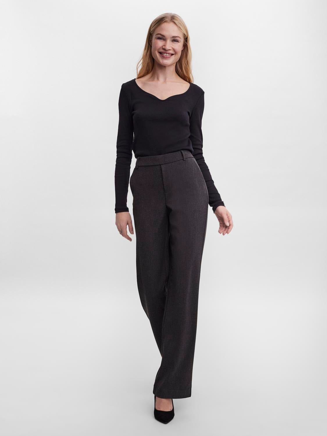VERO MODA MAYA MW STRAIGHT SOLID PANT