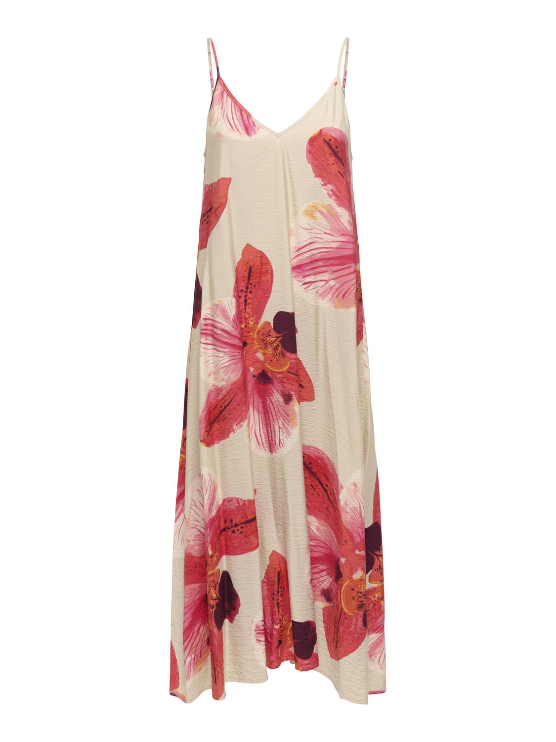 ONLY RESI-ELANOR STRAP BIG FLOWR DRESS