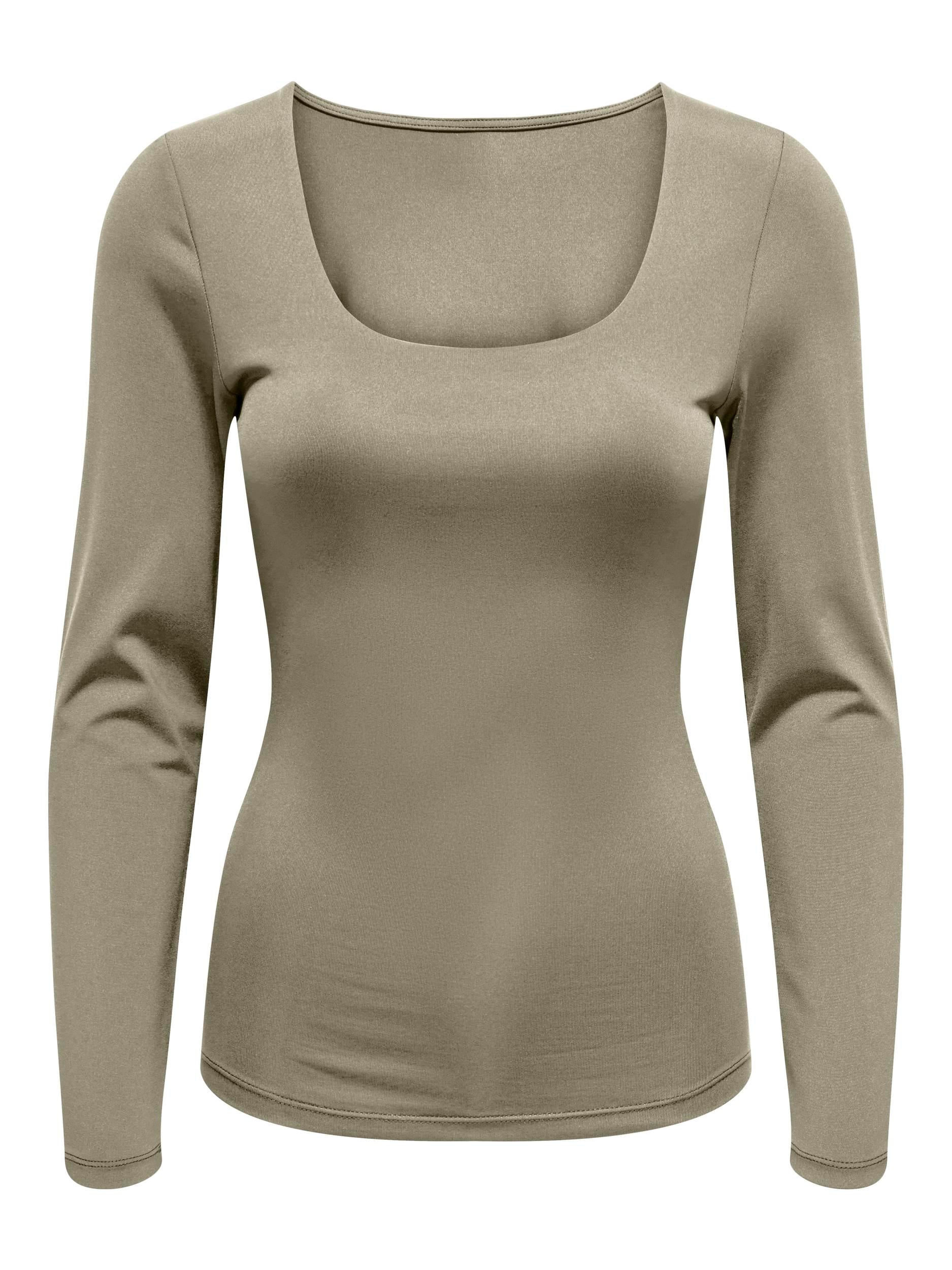 ONLY EA L/S 2-WAY DEEP NECK TOP