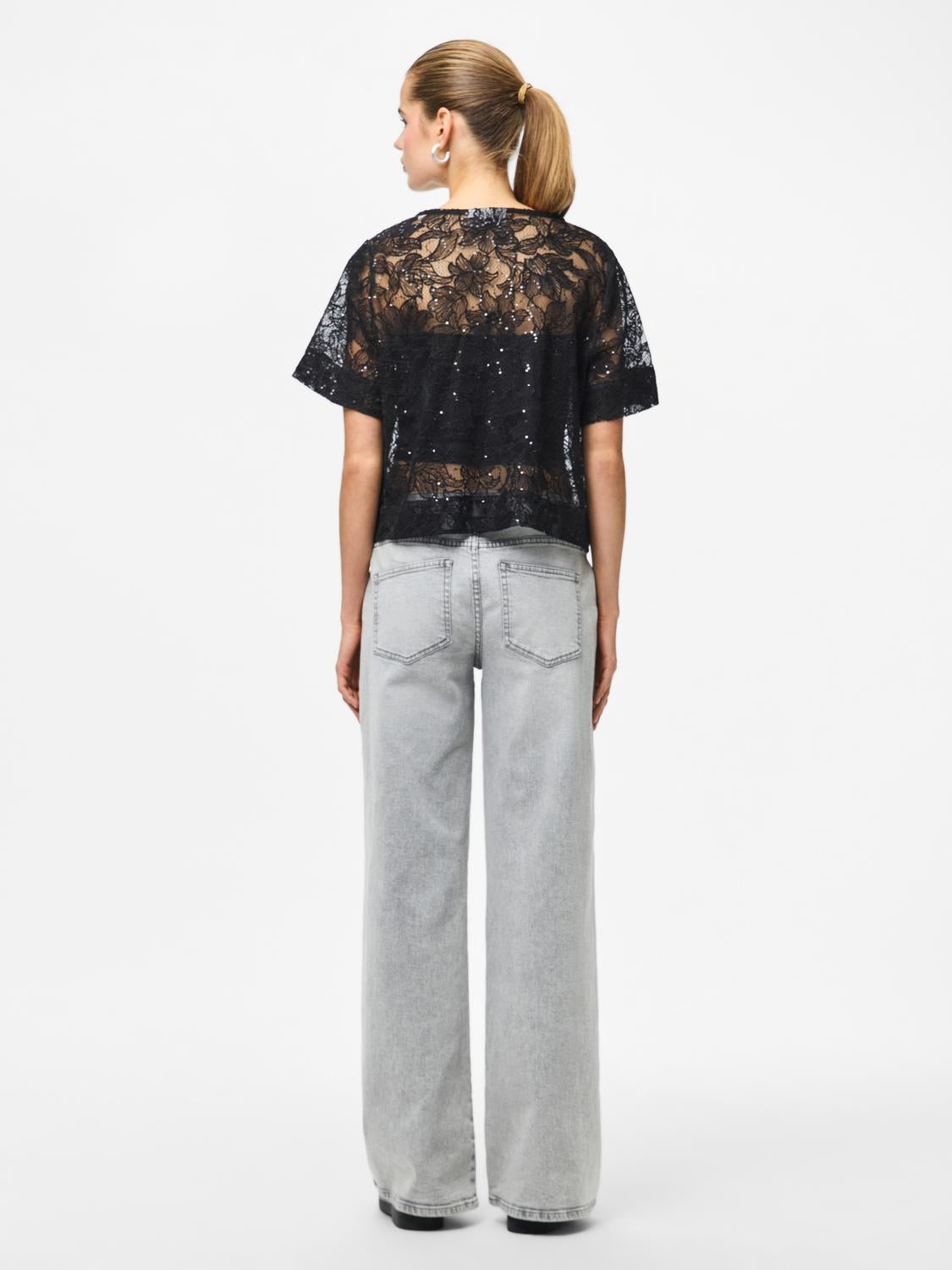 PIECES LOUISE 2/4 V-NECK TIE TOP WVN D2D