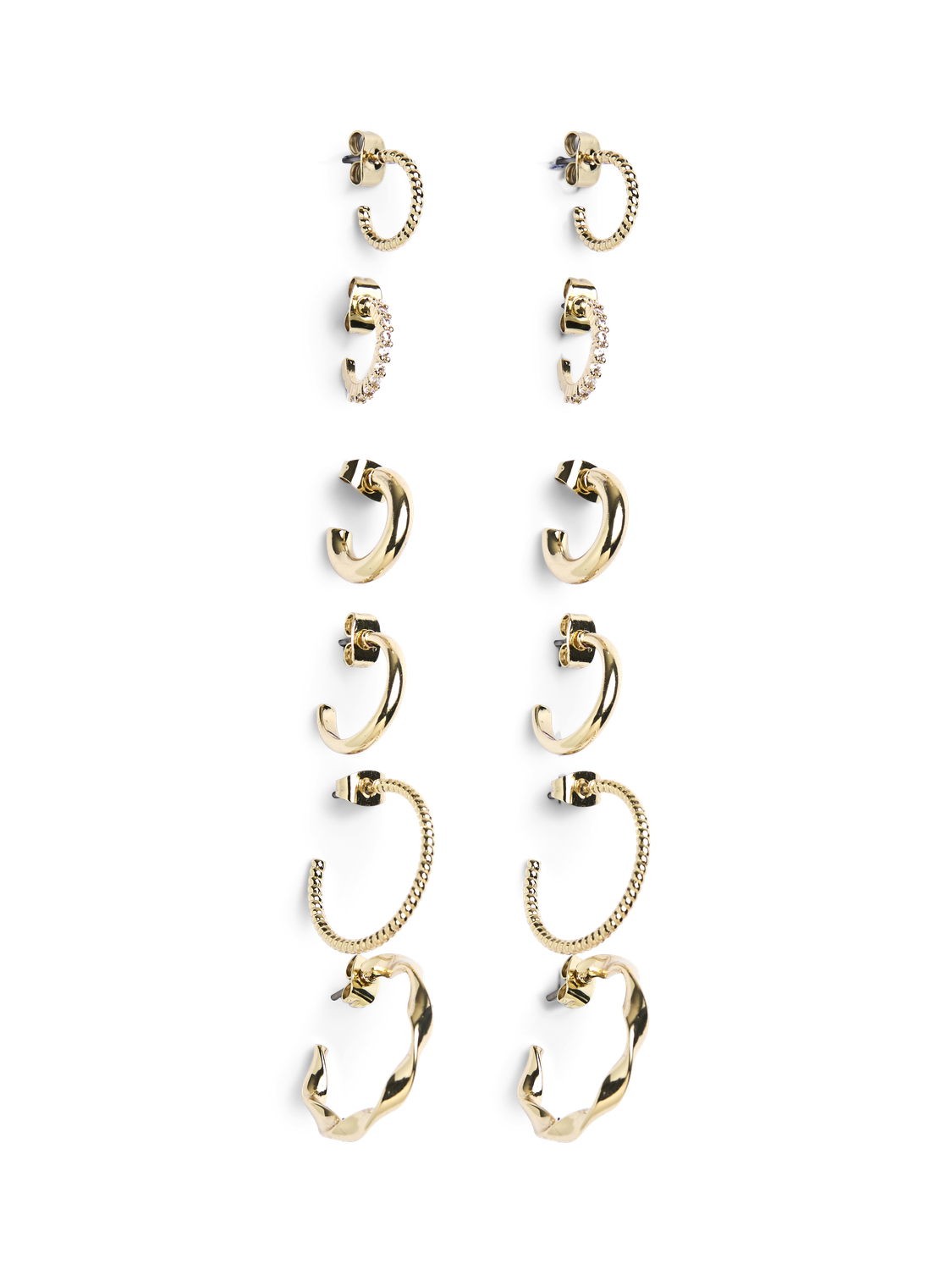 PIECES DIONA HOOP EARRINGS 6-PACK