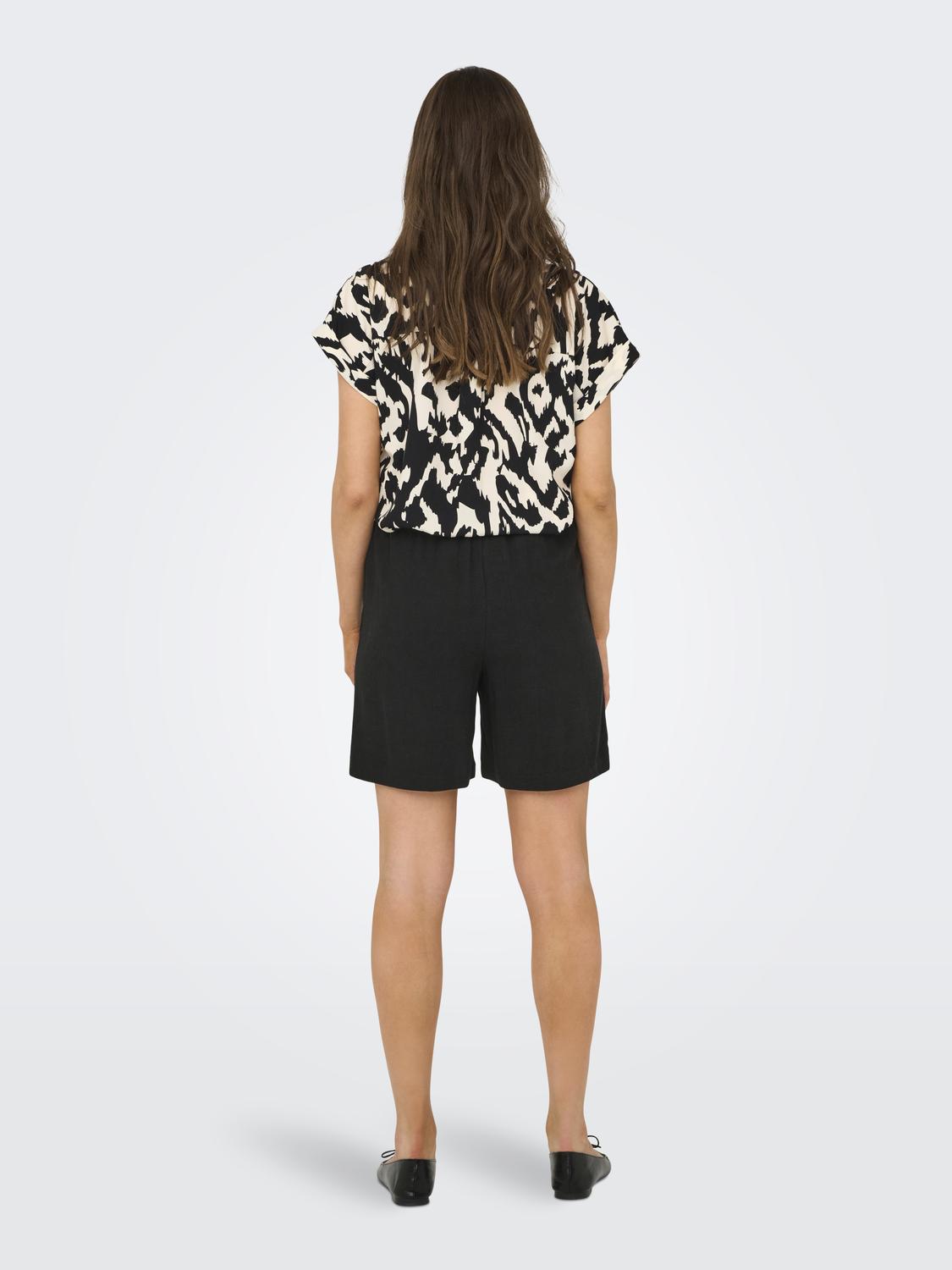 ONLY SIESTA MW PULL-UP LIN BL SHORTS