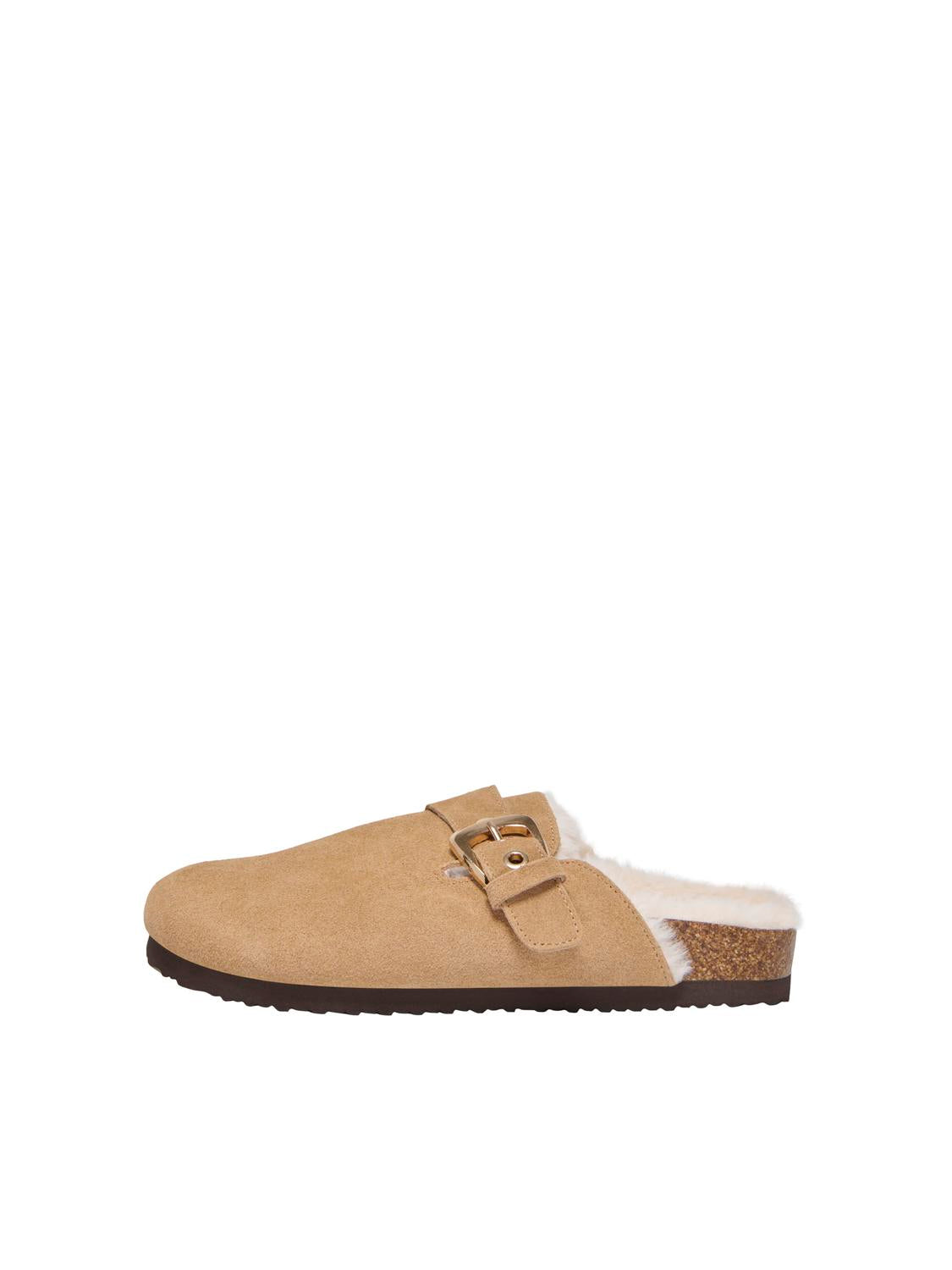 ONLY SHOES HUSTON WARM LEATHER BUCKLE MULE