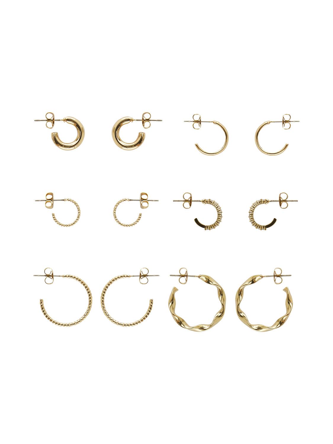 PIECES DIONA HOOP EARRINGS 6-PACK