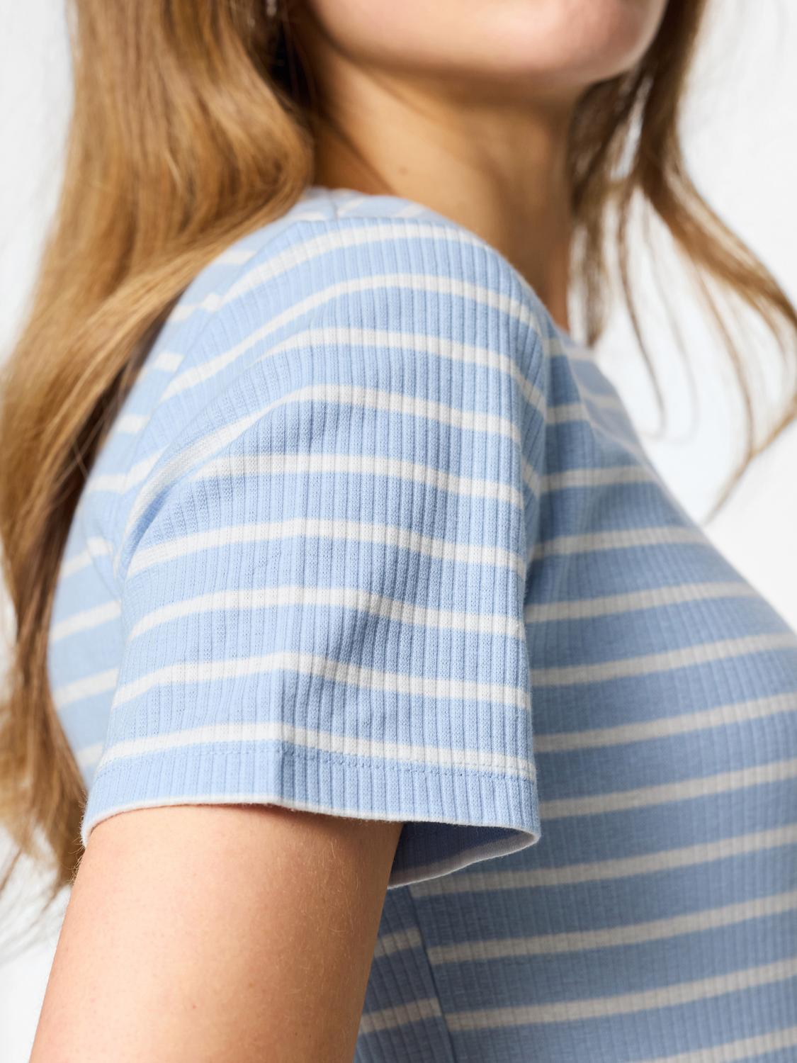 PIECES RUKA SS TOP - CASHMERE BLUE