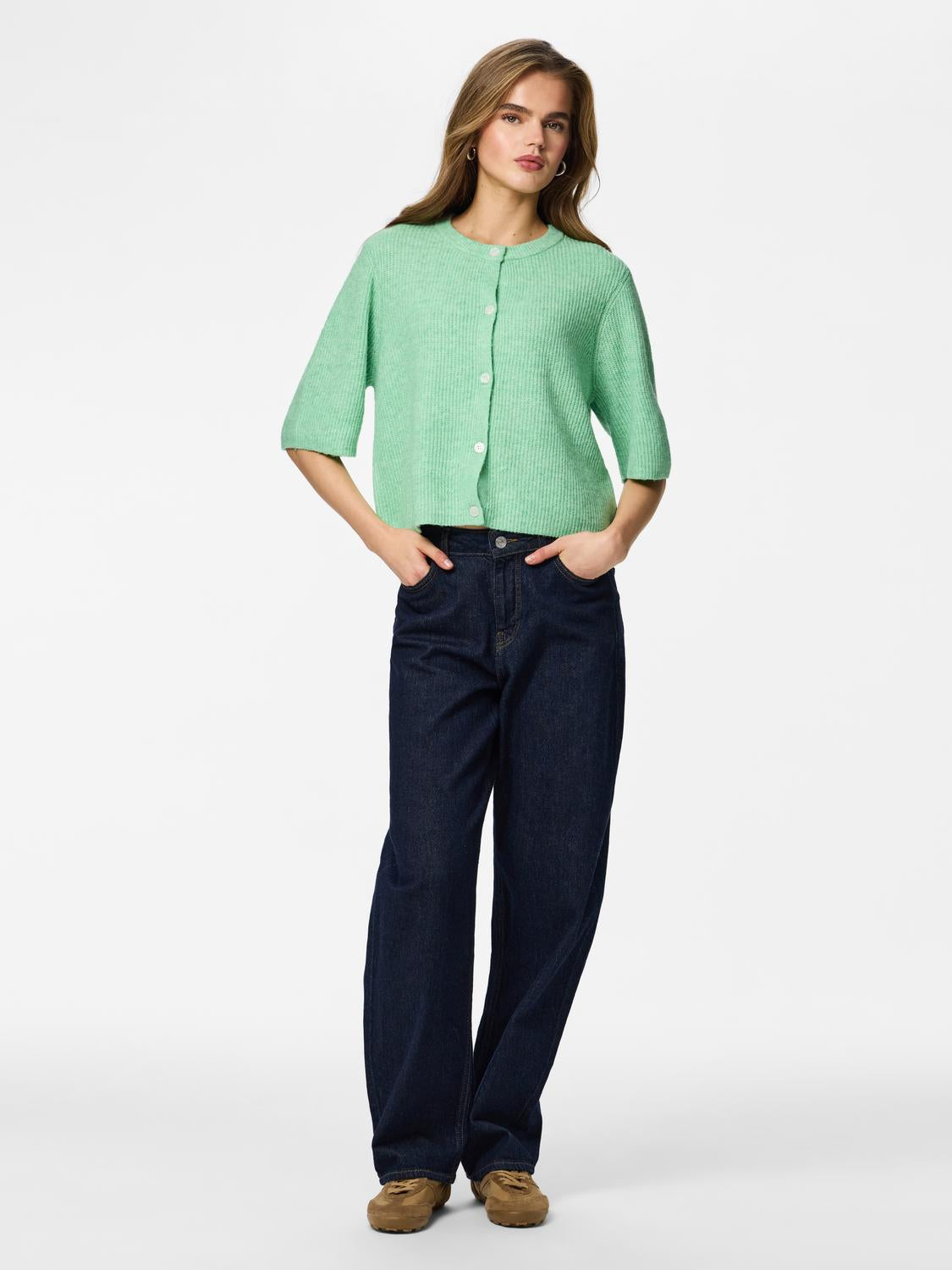 PIECES SILLY SS O-NECK KNIT CARDIGAN