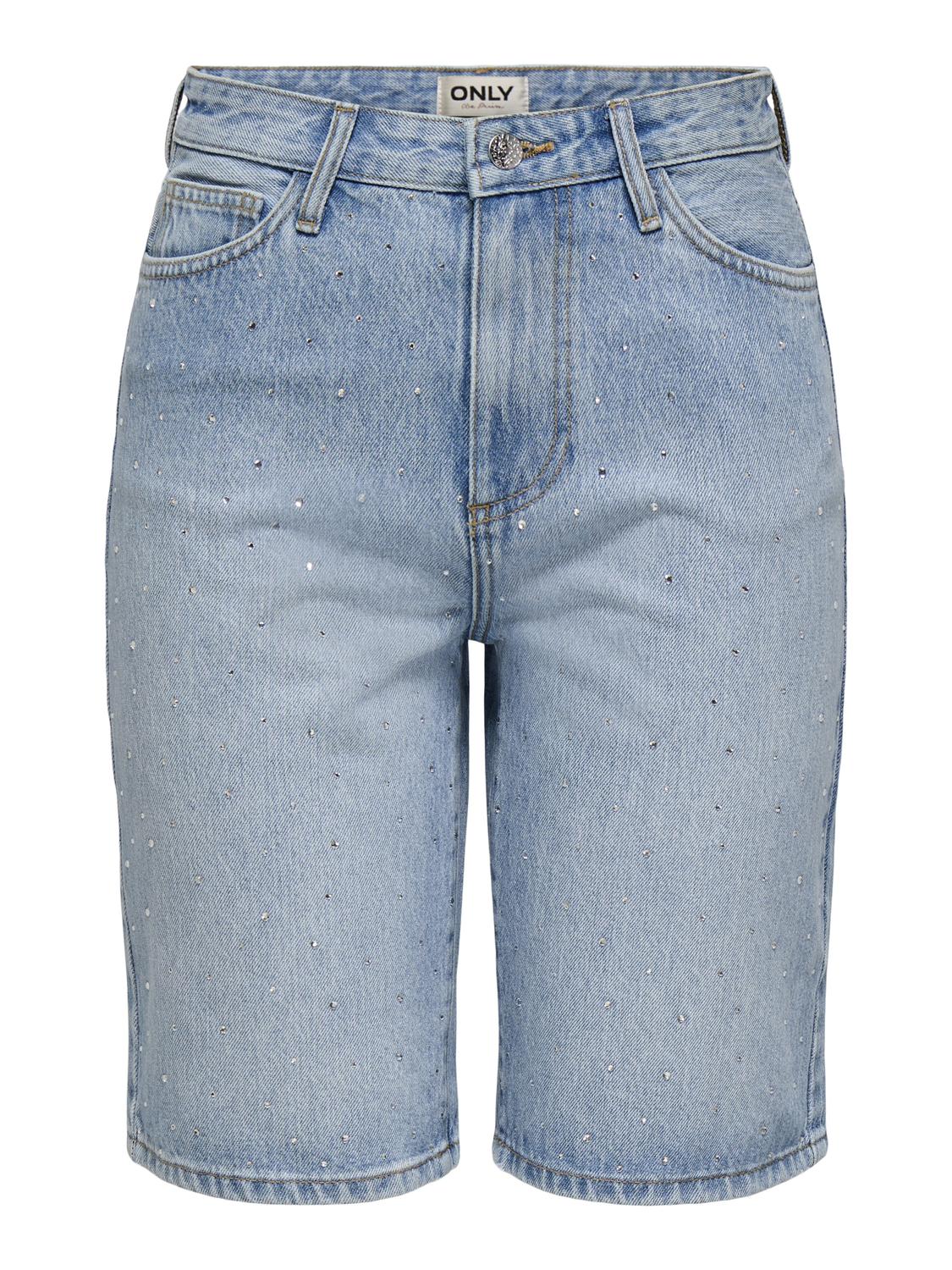ONLY SONNY HW WIDE RHINST DNM SHORTS