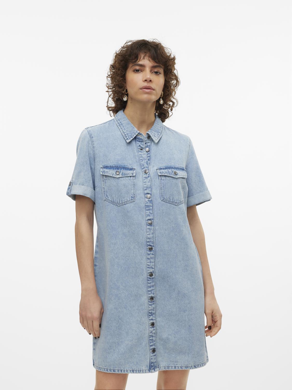 VERO MODA JENNIE SS SHORT DENIM DRESS