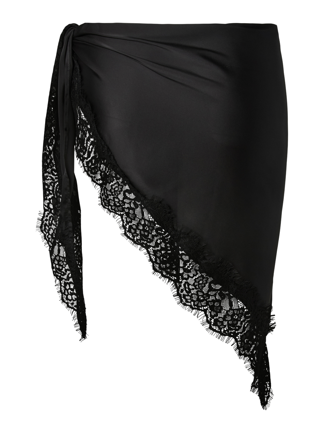 PIECES OLGA TRIANGLE LACE EDGE SCARF