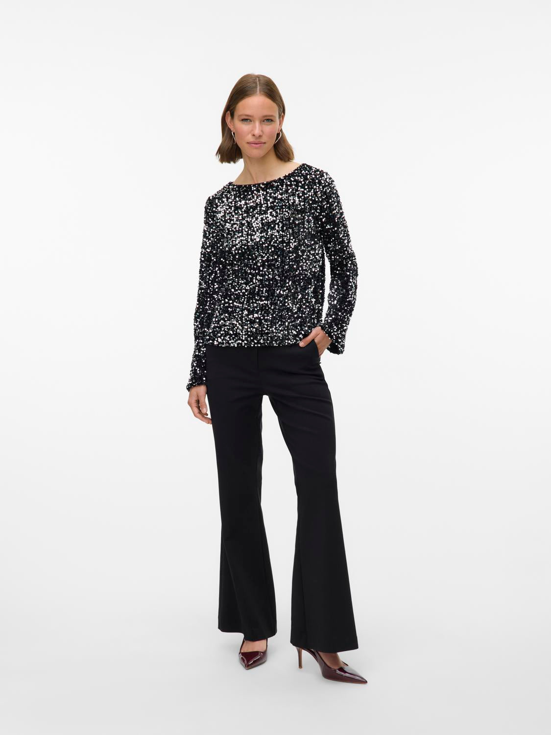 VERO MODA, VMBELLA LS BOATNECK SQ TOP