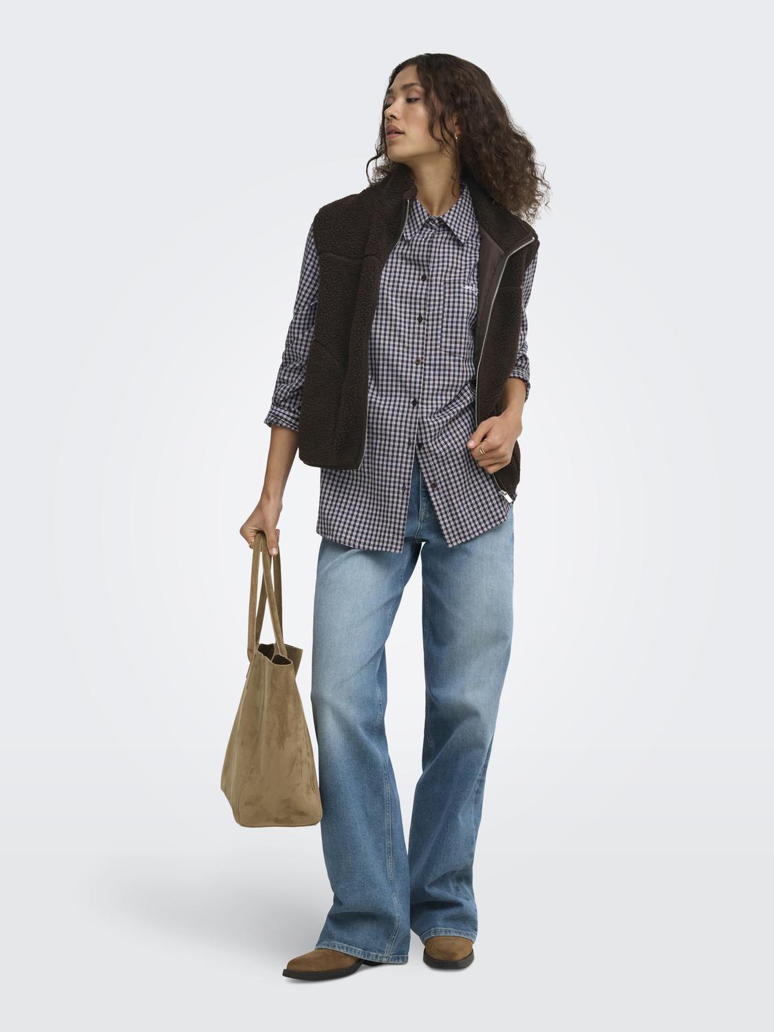 ONLY SURANI L/S CHECK EMB SHIRT WVN