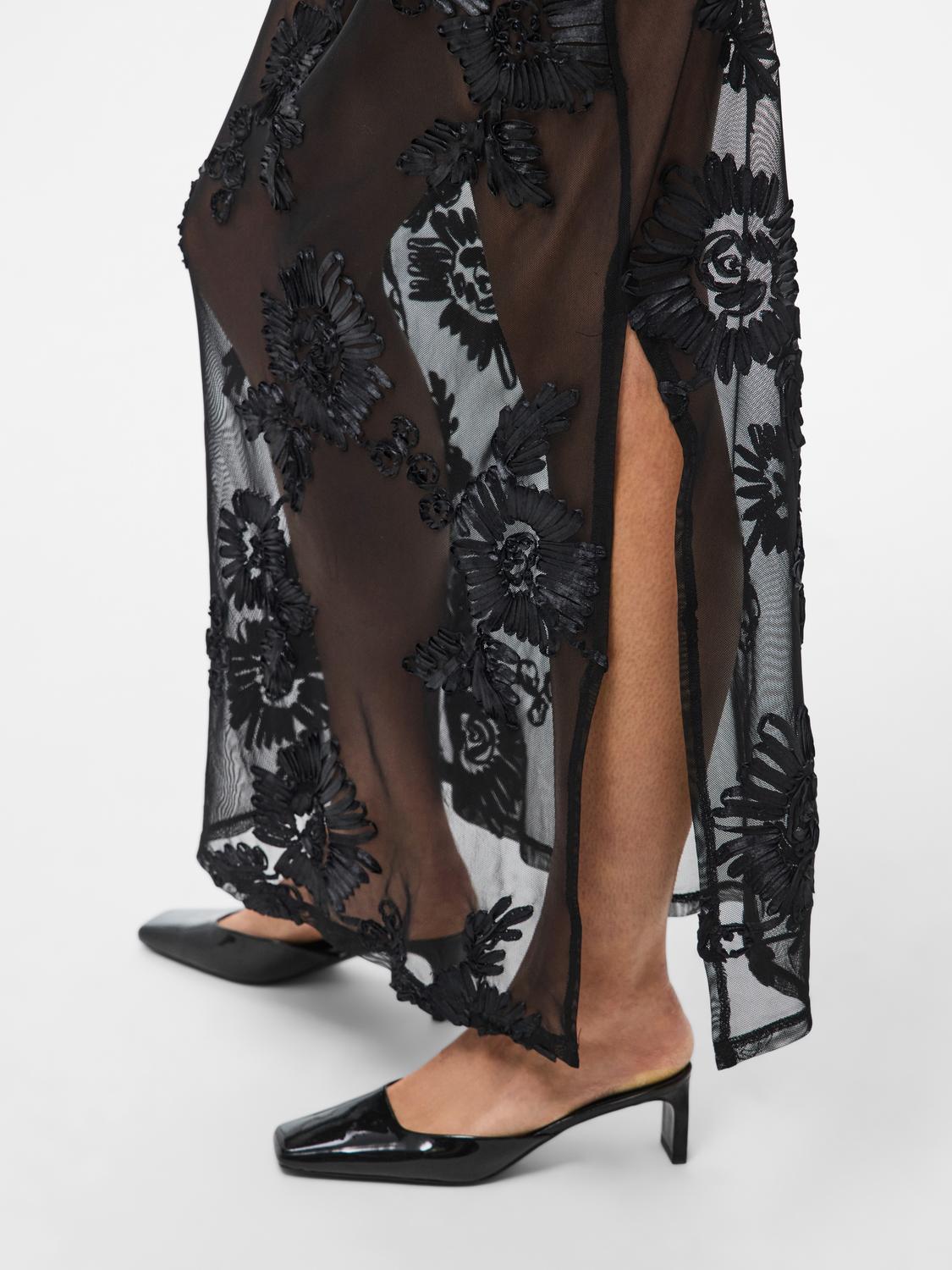 PIECES,m OFFIA LS O-NECK ANKLE DRESS