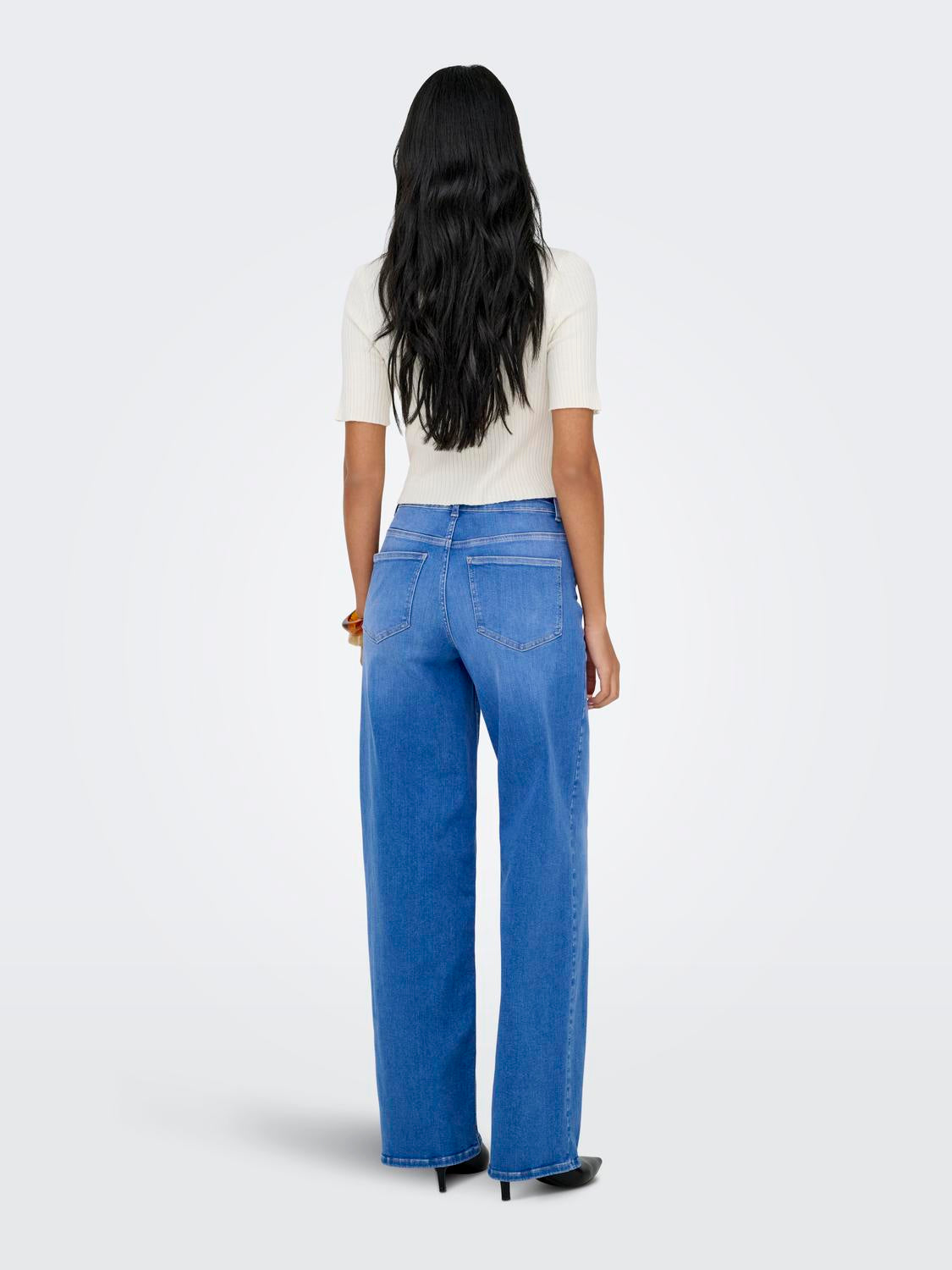 ONLY MADISON BLUSH HW WIDE DNM