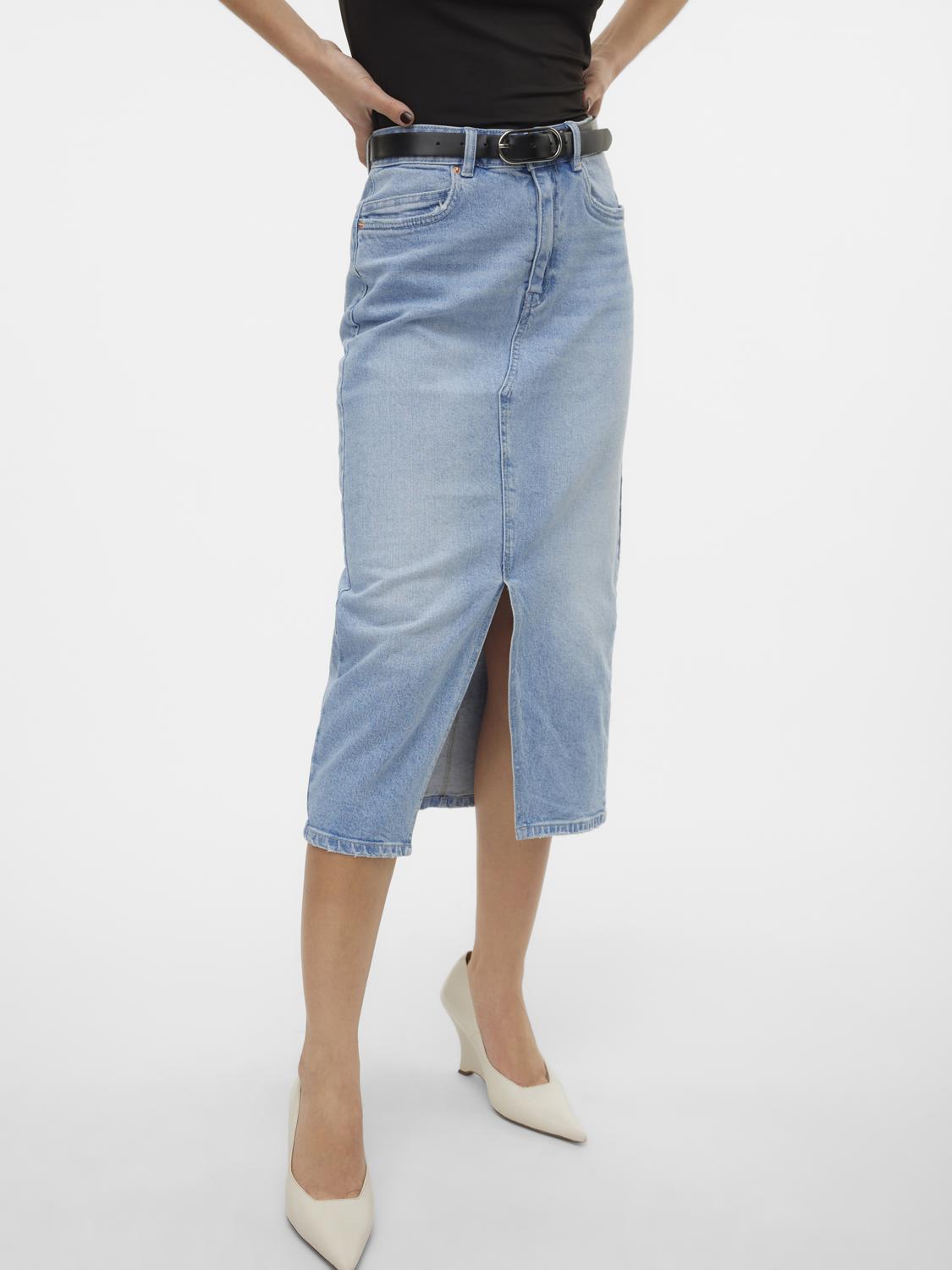 VERO MODA VERI HR CALF DENIM SKIRT