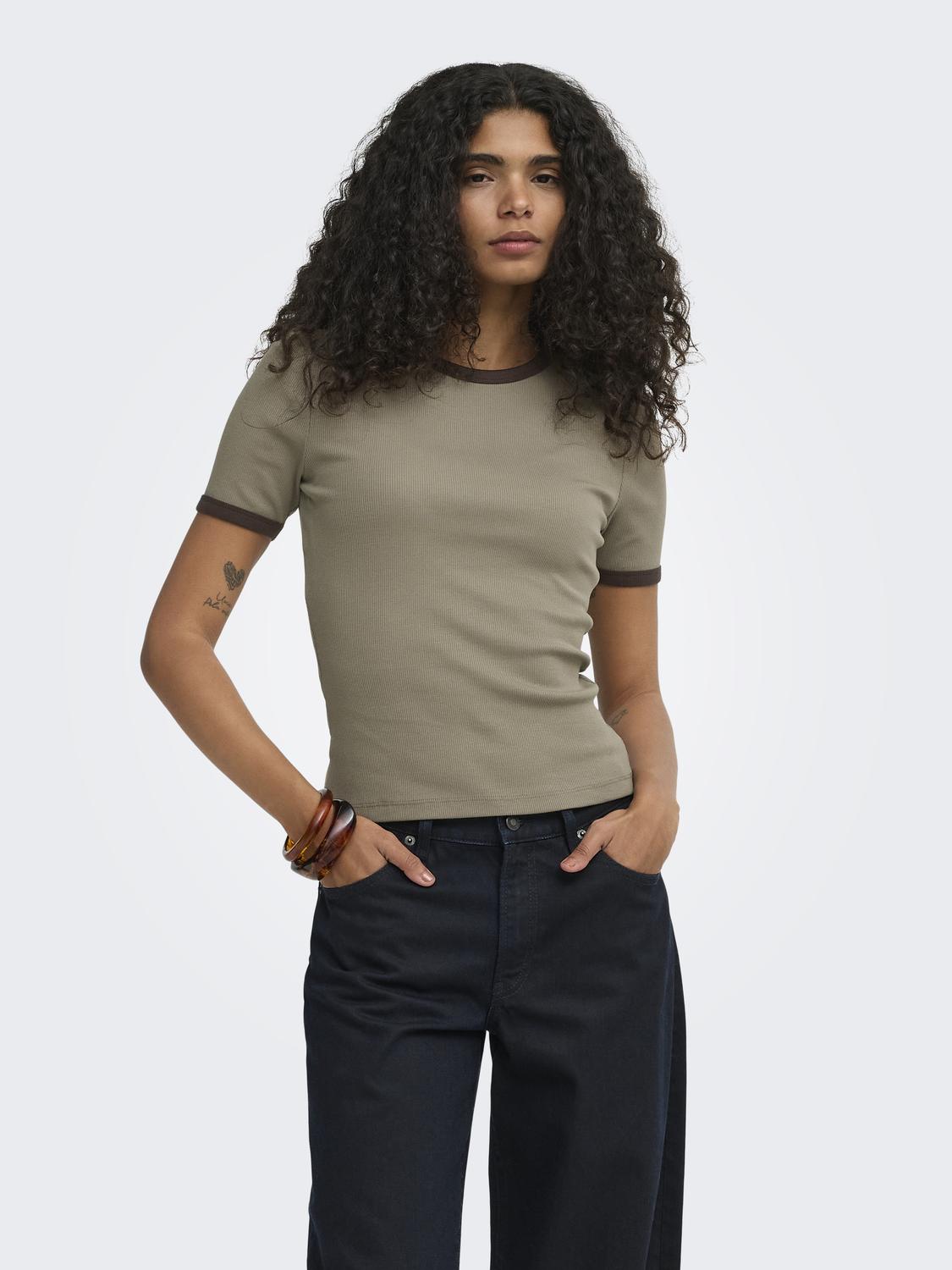 ONLY VAL S/S CONTRAST TOP JRS