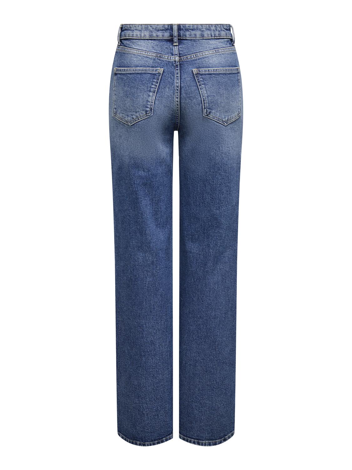 ONLY JUICY HW WIDE LEG DNM - DARK BLUE DENIM